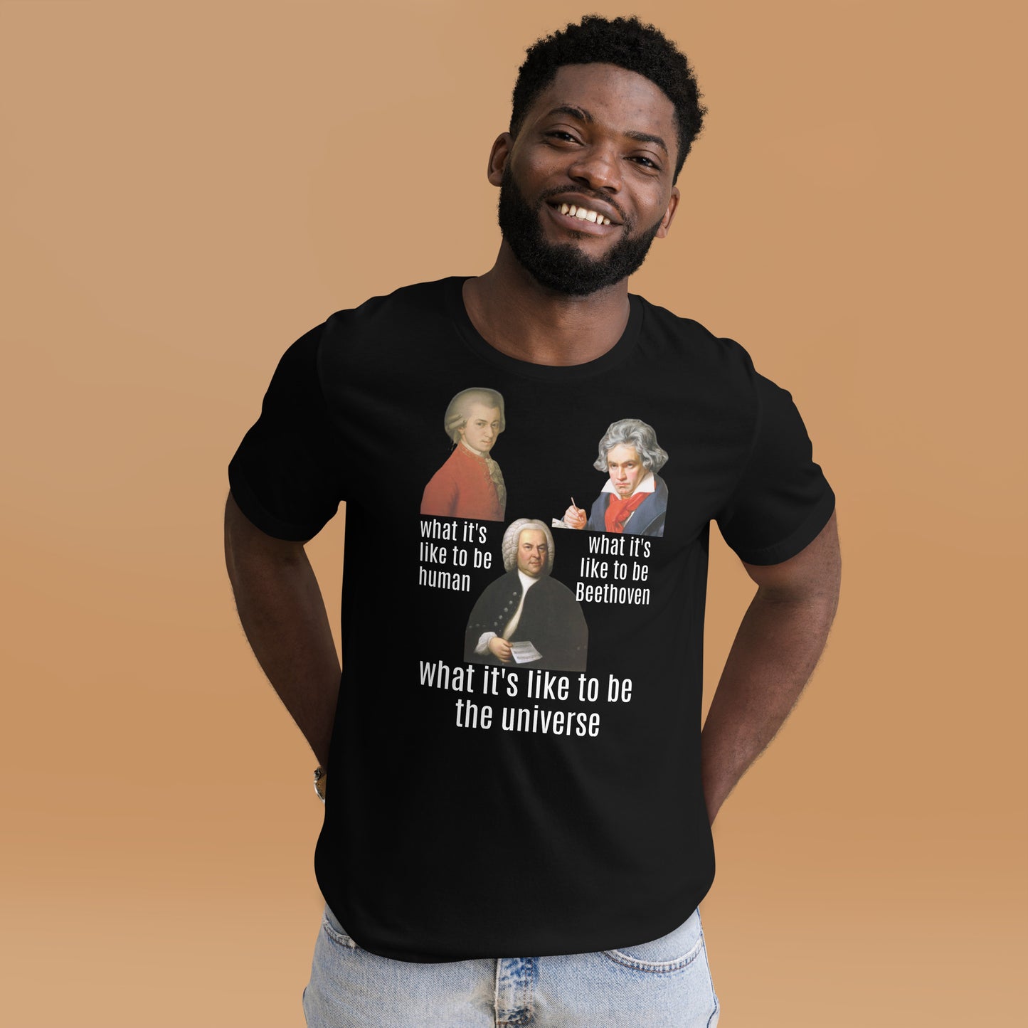 Beethoven Mozart Bach - what it's like - Unisex t-shirt