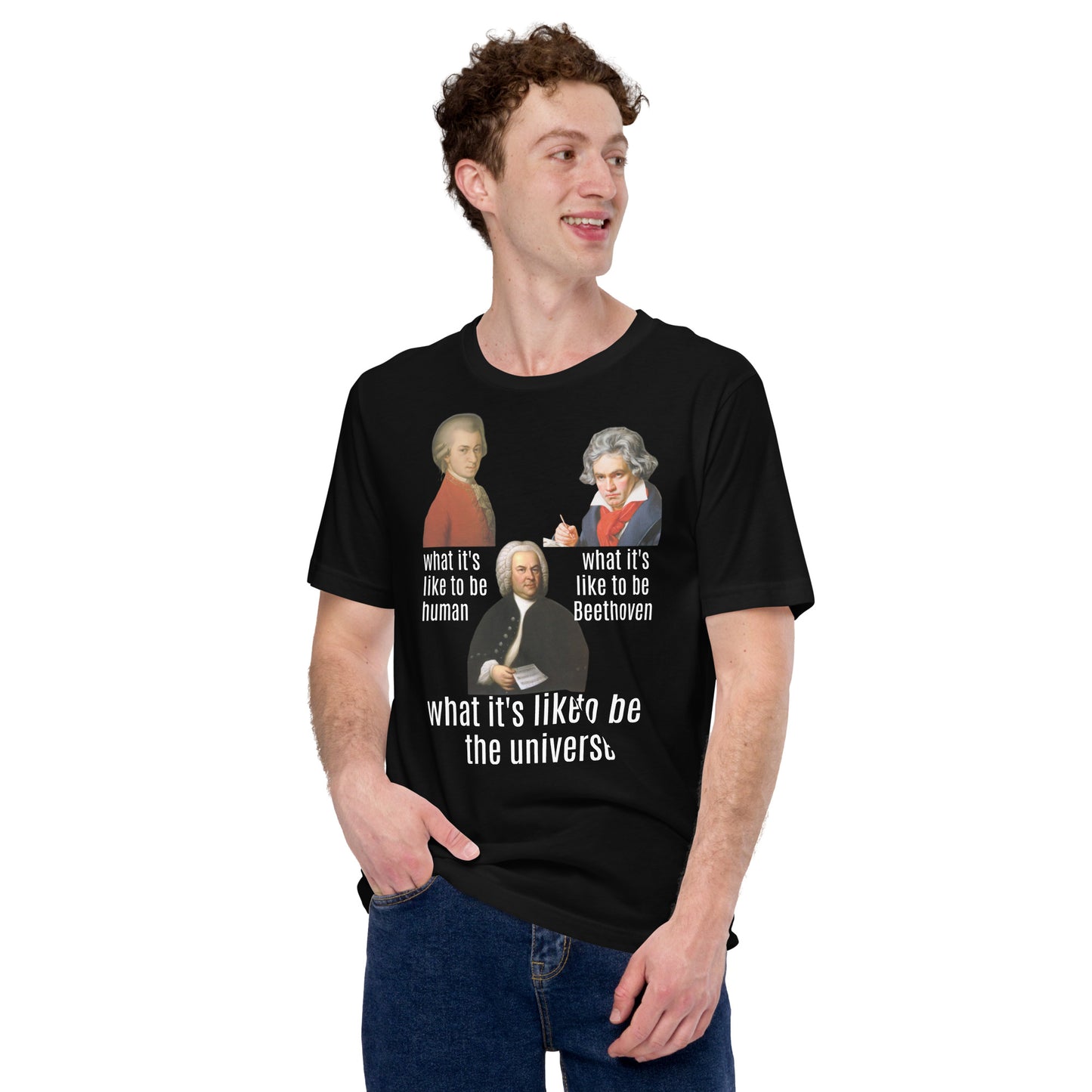 Beethoven Mozart Bach - what it's like - Unisex t-shirt
