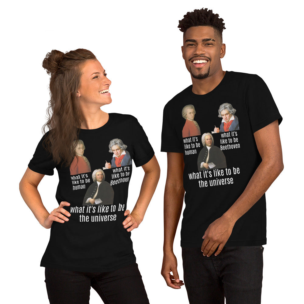 Beethoven Mozart Bach - what it's like - Unisex t-shirt