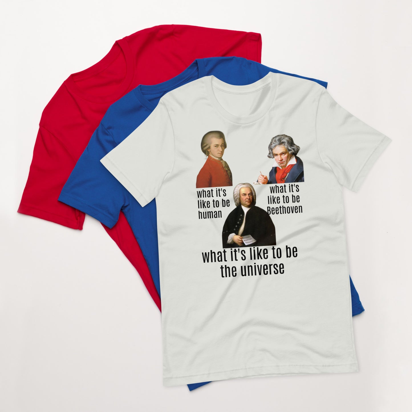 Beethoven Mozart Bach - what it's like - Unisex t-shirt