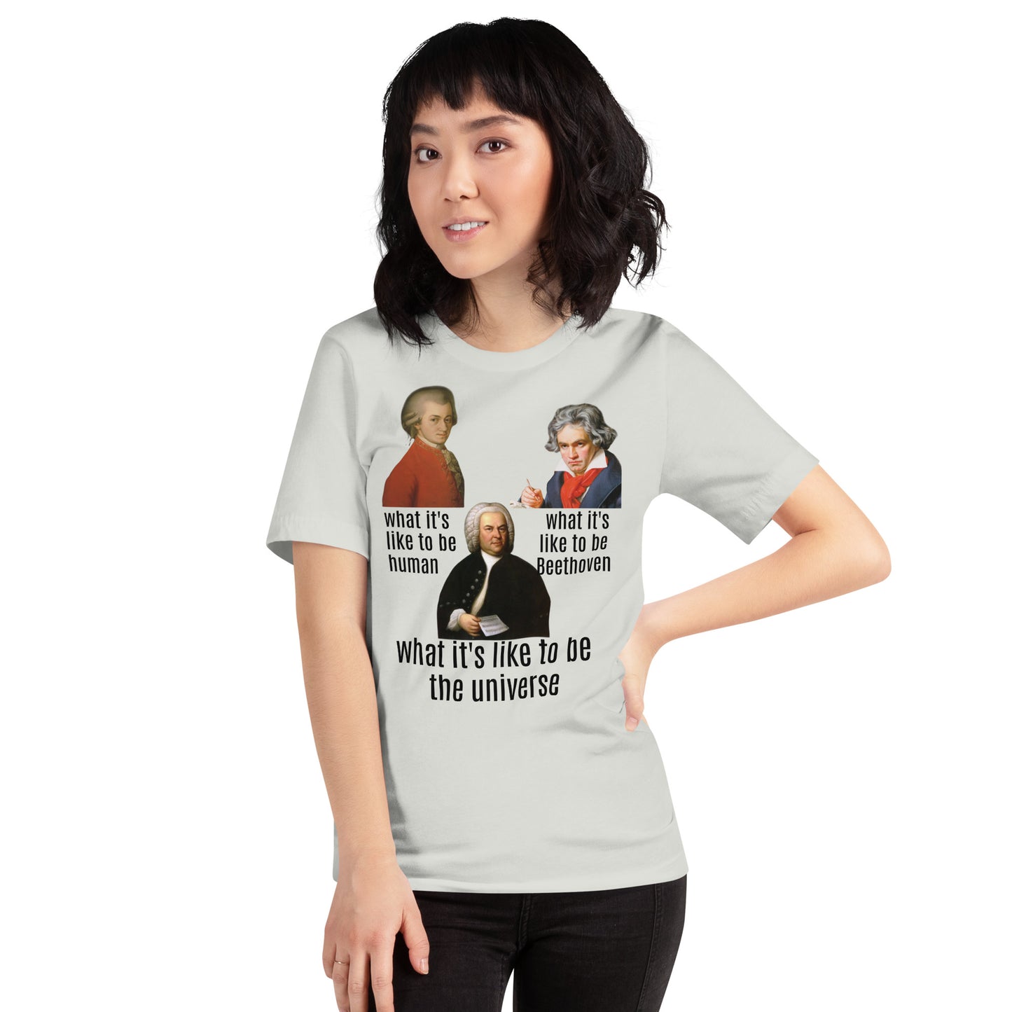 Beethoven Mozart Bach - what it's like - Unisex t-shirt