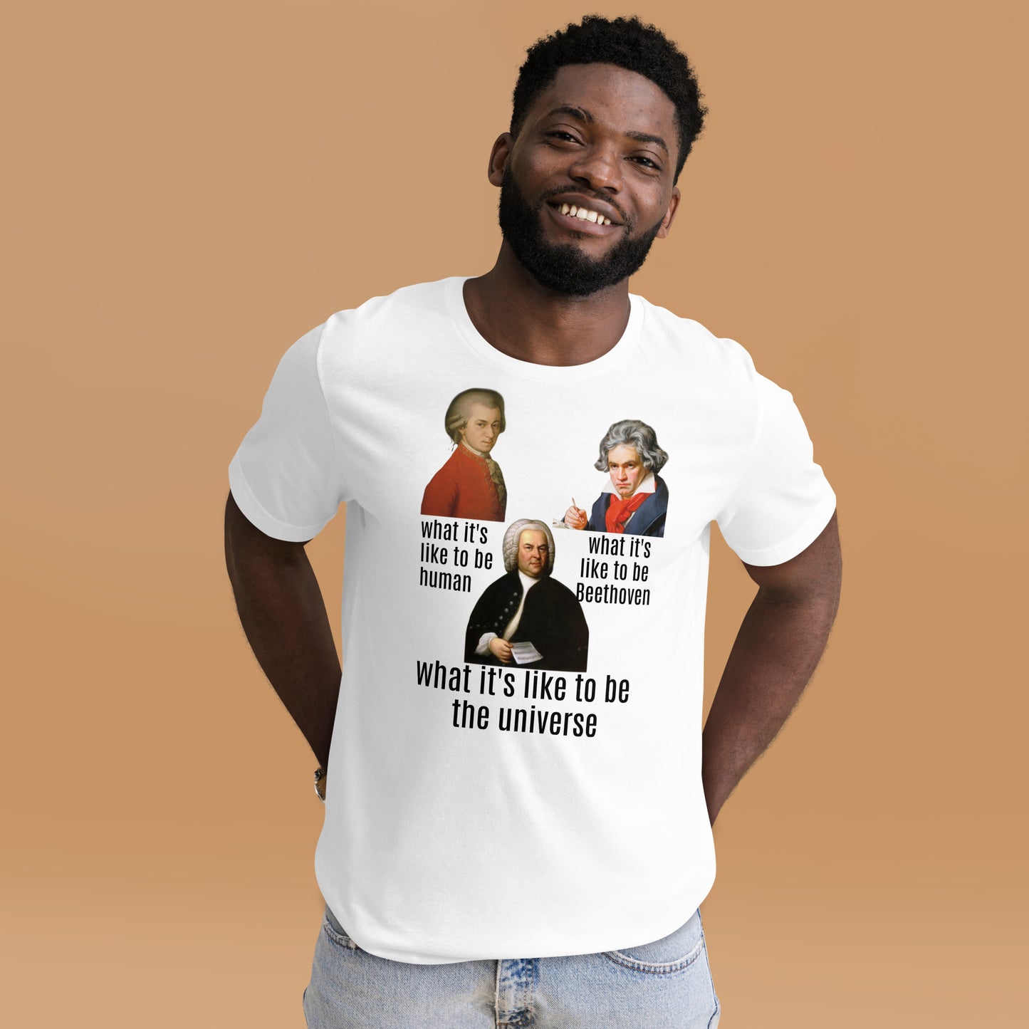 Beethoven Mozart Bach - what it's like - Unisex t-shirt