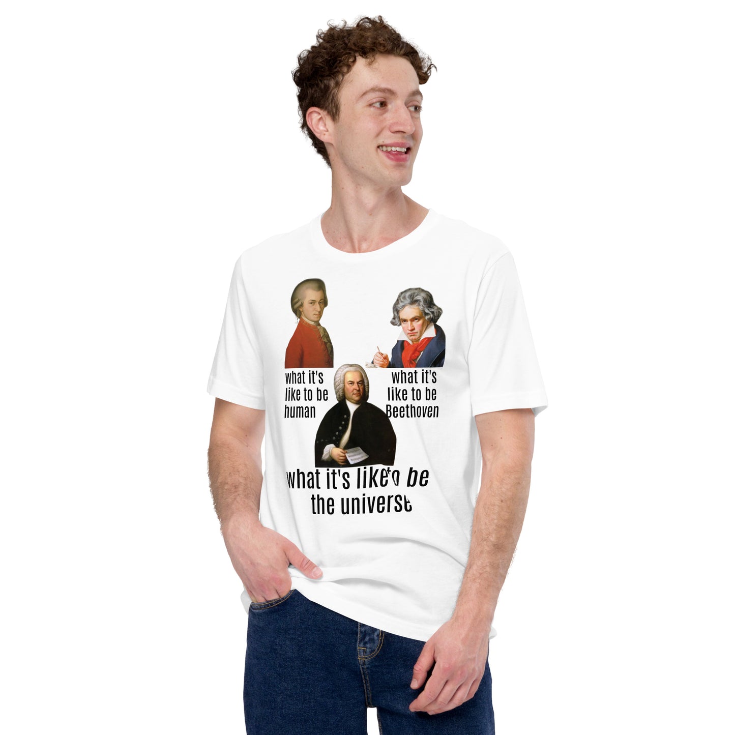 Beethoven Mozart Bach - what it's like - Unisex t-shirt