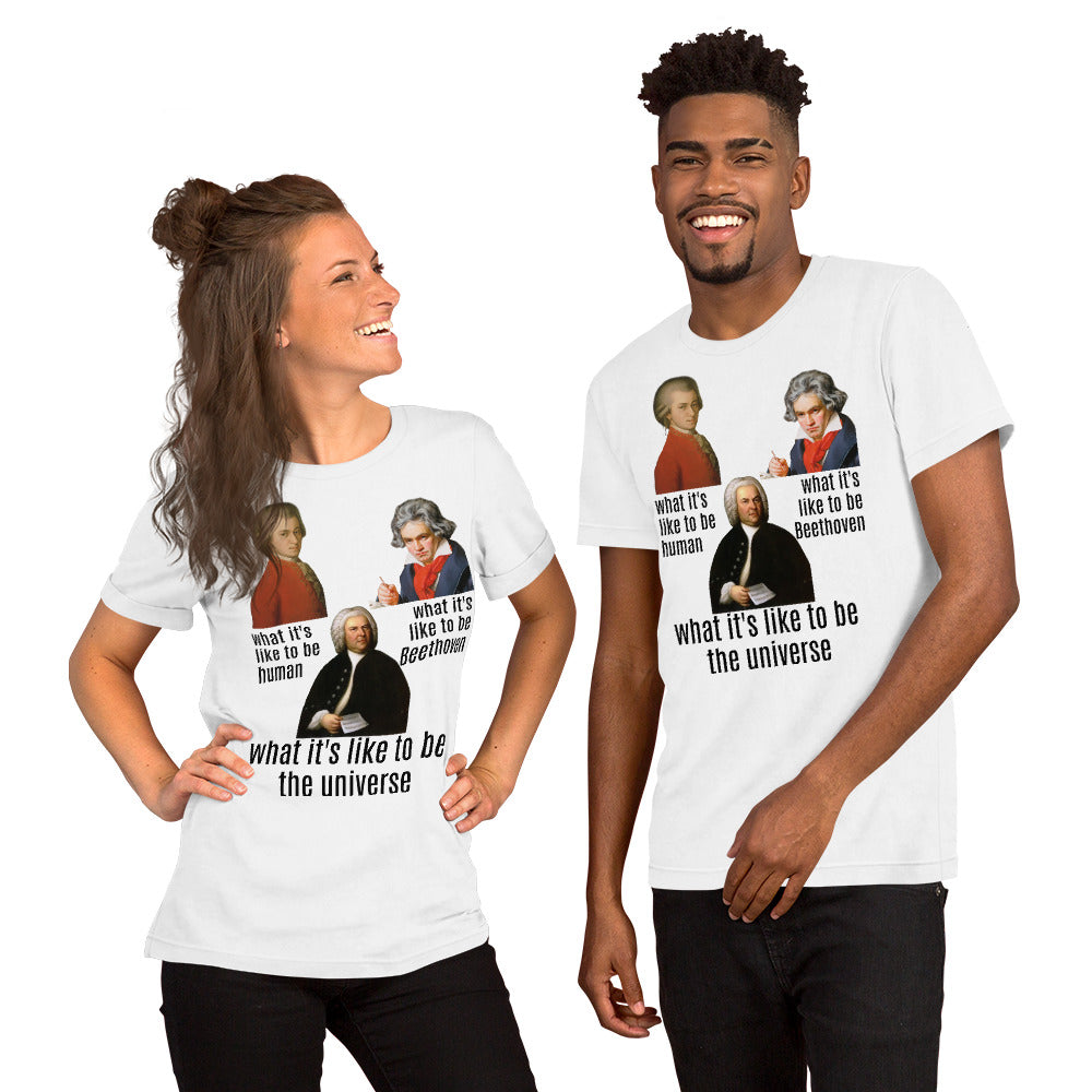 Beethoven Mozart Bach - what it's like - Unisex t-shirt
