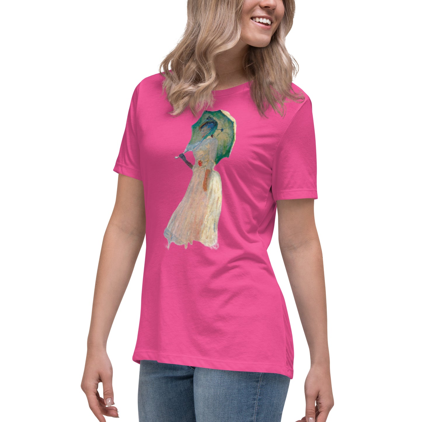 Women's Relaxed T-Shirt - Monet - Woman with Parasol