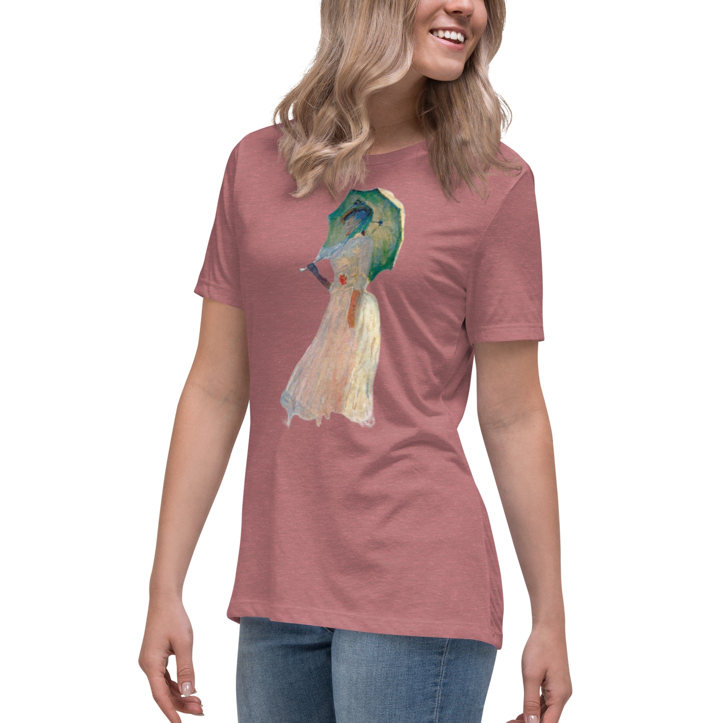 Women's Relaxed T-Shirt - Monet - Woman with Parasol