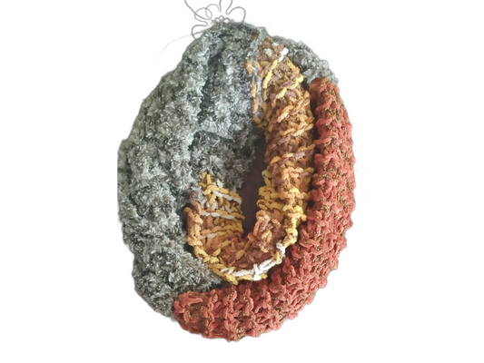 Daisy's Wool Scarf - Grey Pumpkin 1 Infinity Scarf