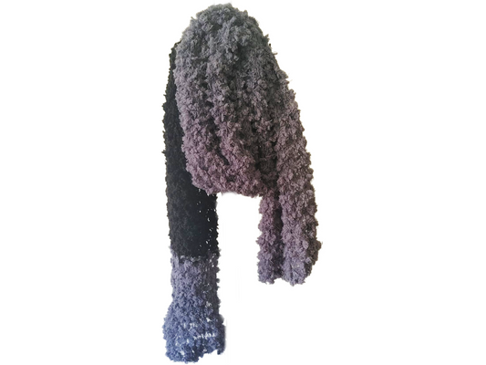 Daisy's Wool Scarf - Grey Black 1