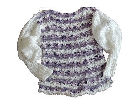 Daisy's Wool Sweater - Purple White 1