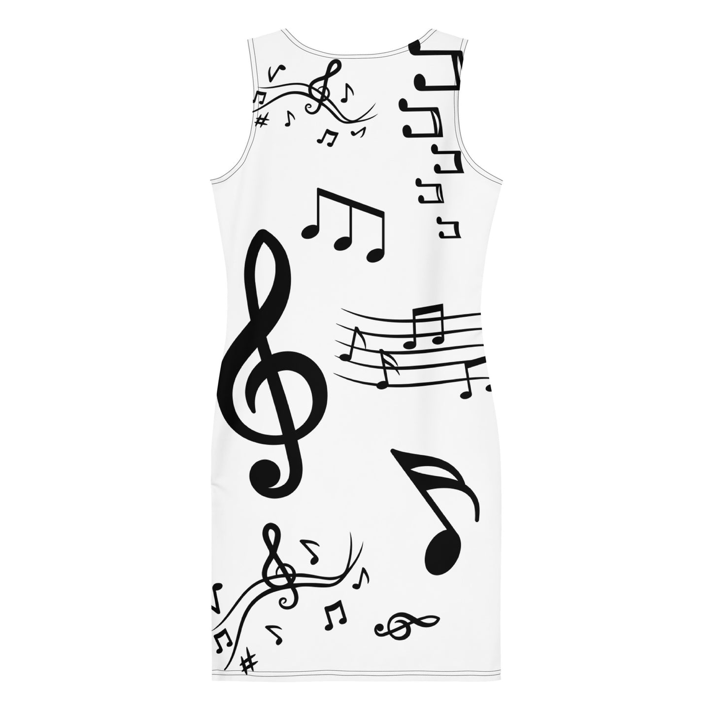 Bodycon dress - Violins Notes (white)