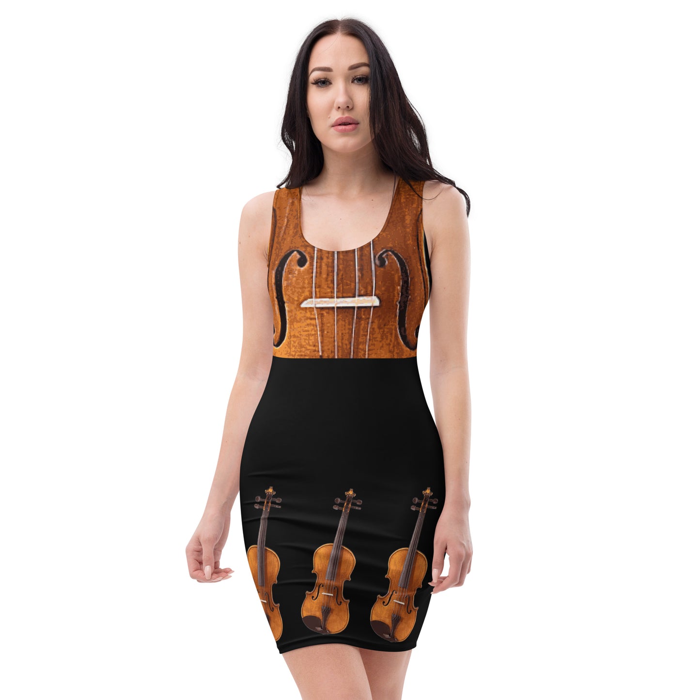 Bodycon dress - Violins detail (black)