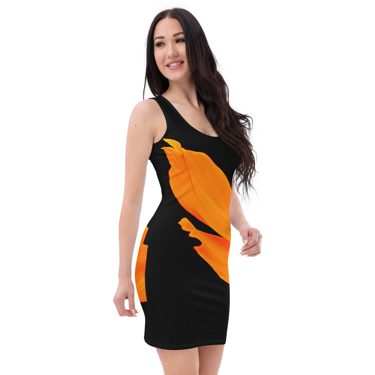 Bodycon dress - Cosmos sulphureus