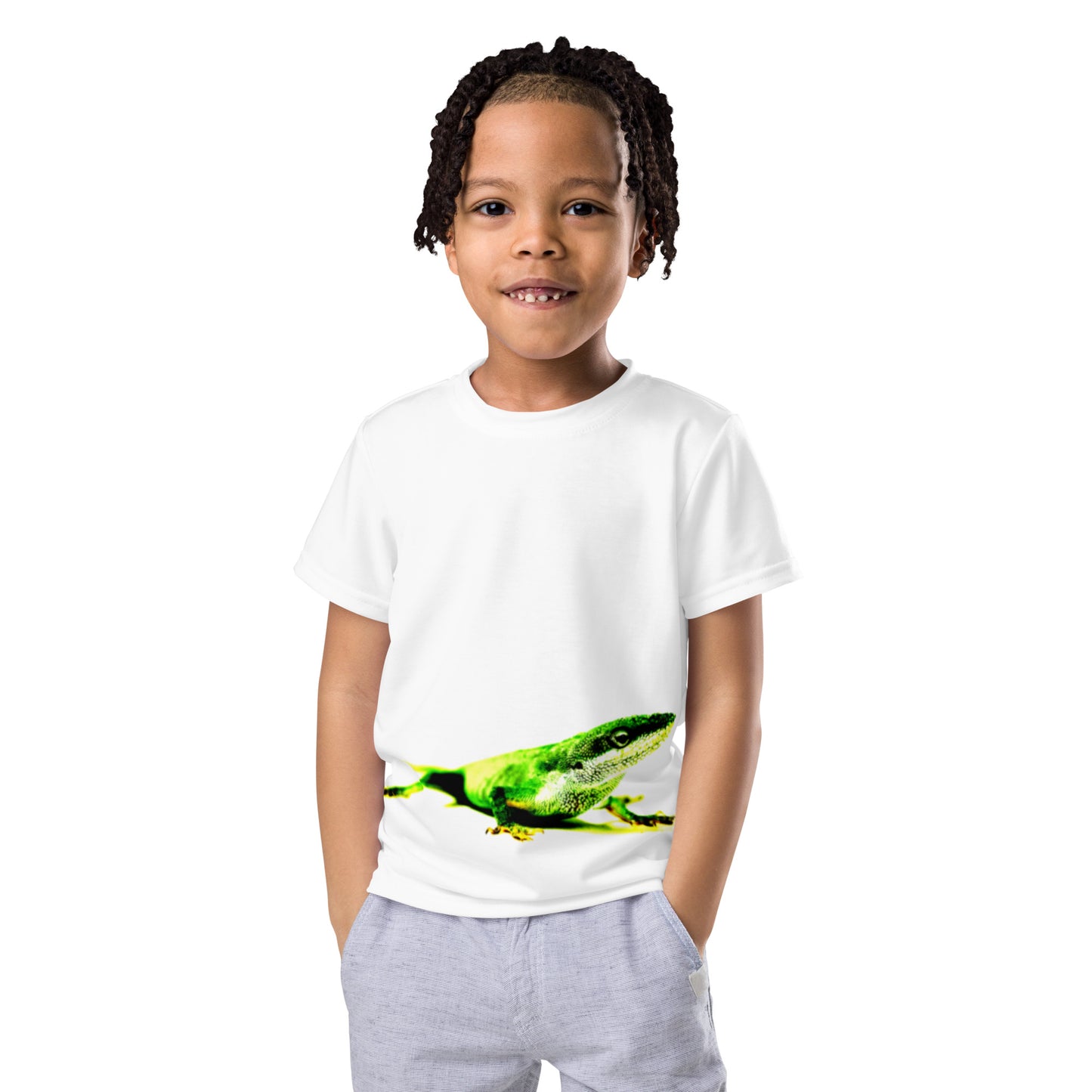 Green Anole Lizard - Kids crew neck t-shirt