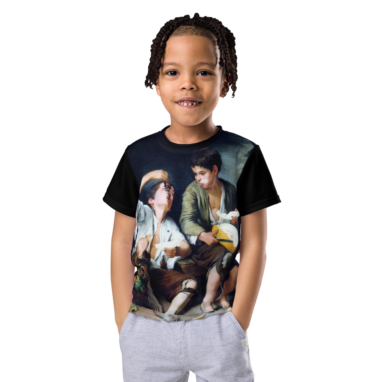 Murillo - Boys Eating Grapes and Melon - Kids crew neck t-shirt