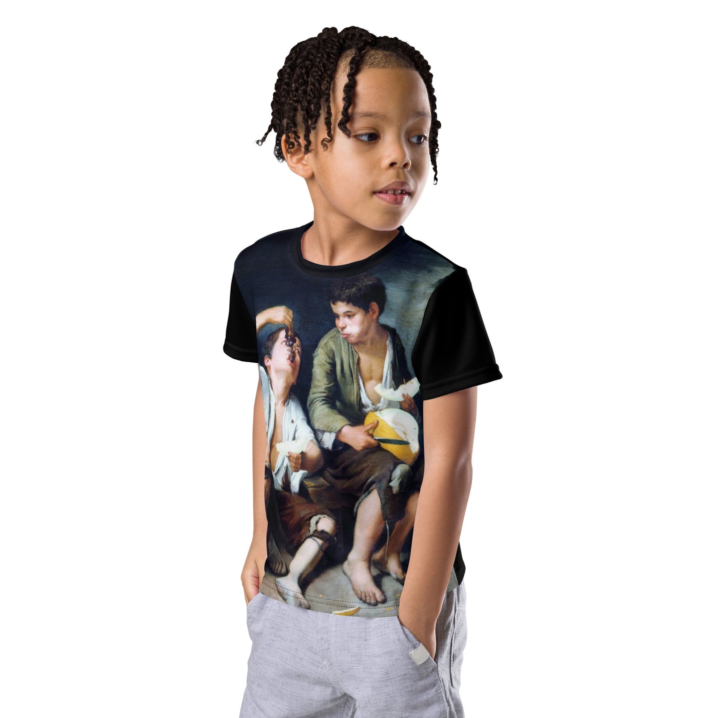 Murillo - Boys Eating Grapes and Melon - Kids crew neck t-shirt