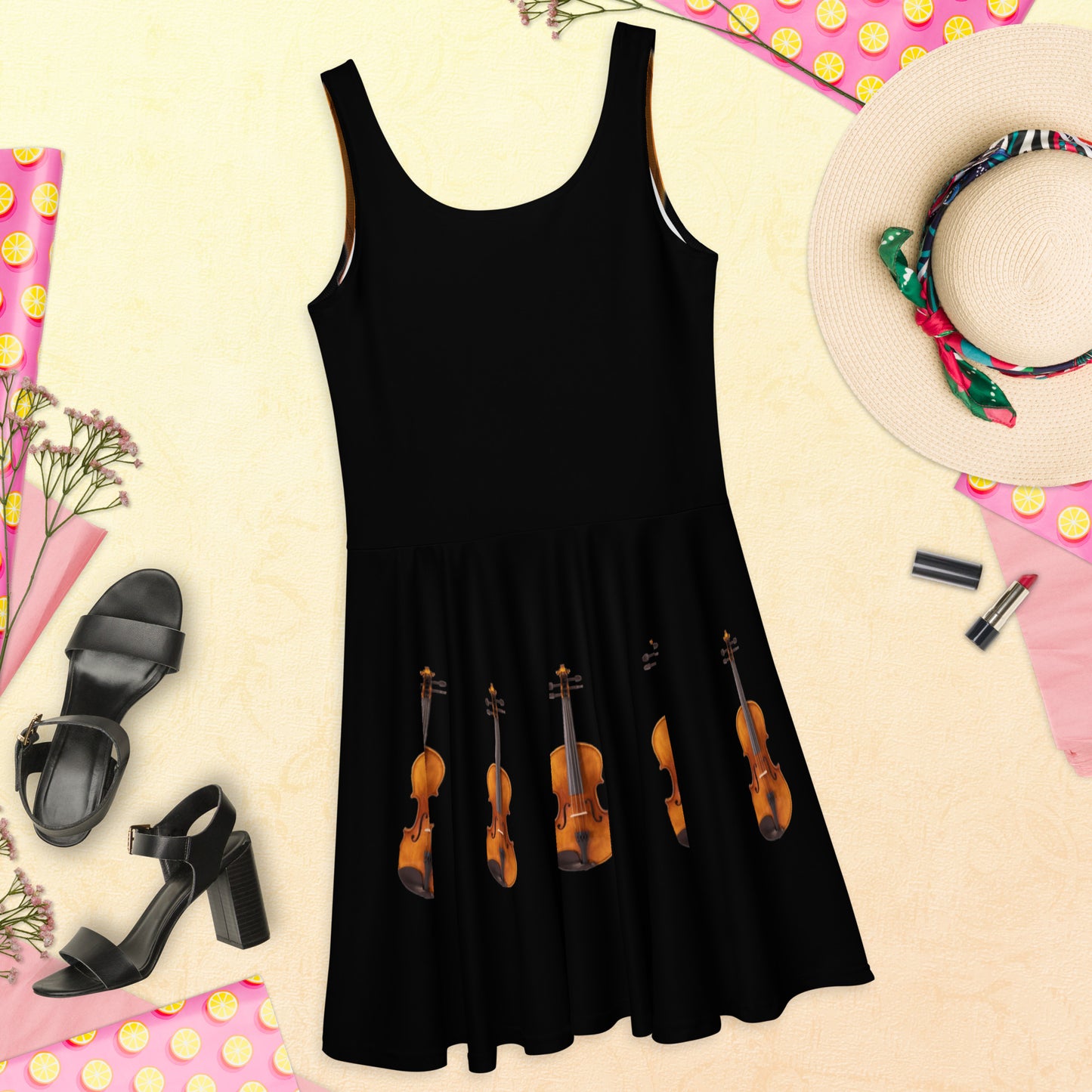 Summer Dress - Violin details (black)