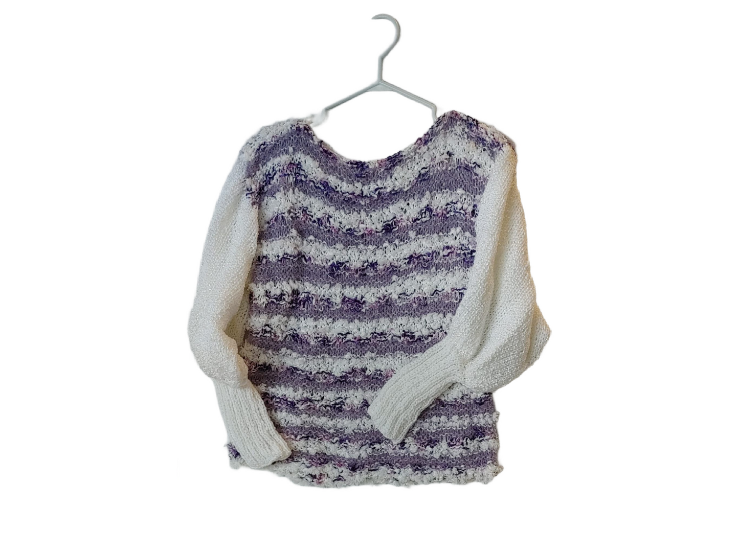 Daisy's Wool Sweater - Purple White 1