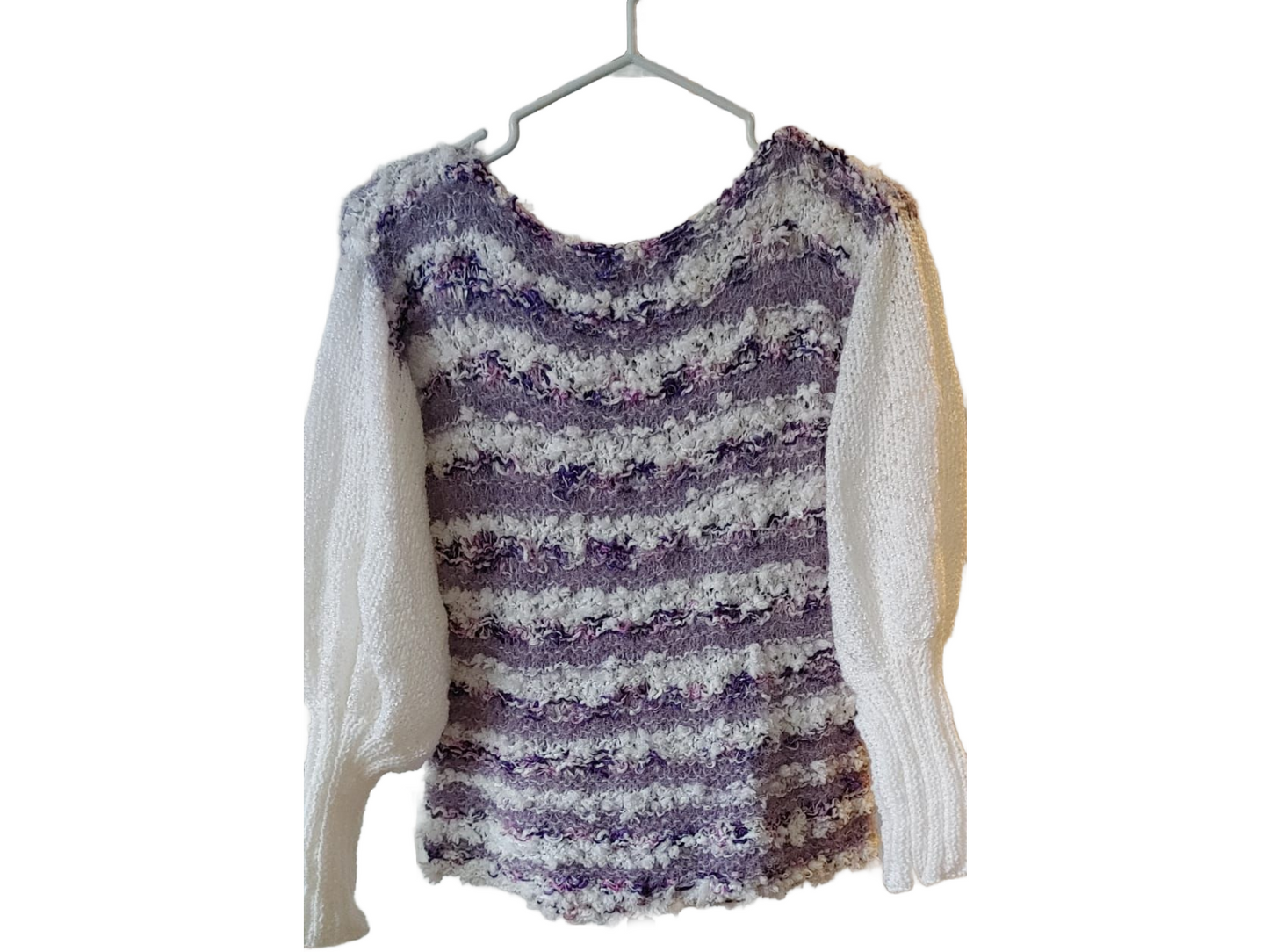 Daisy's Wool Sweater - Purple White 1