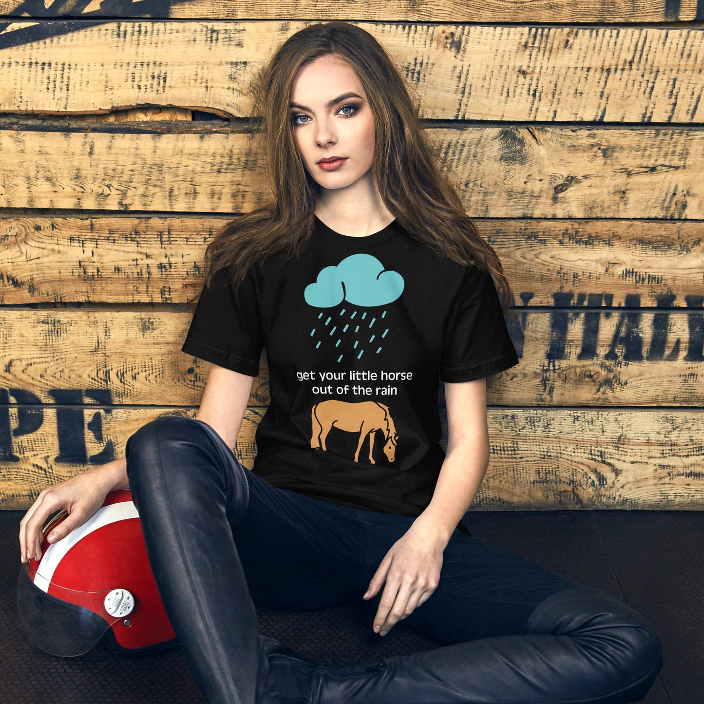 Transliteración - Saca a tu caballito de la lluvia - Camiseta unisex