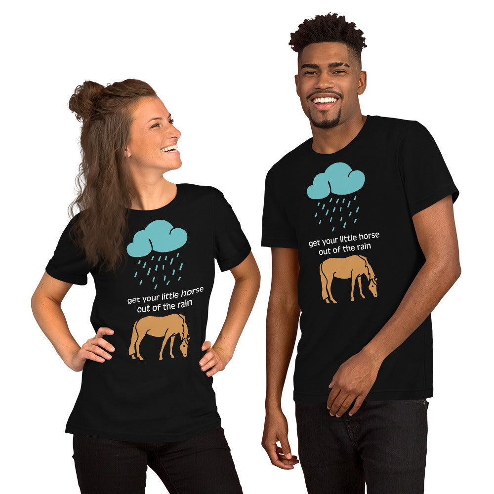 Transliteración - Saca a tu caballito de la lluvia - Camiseta unisex