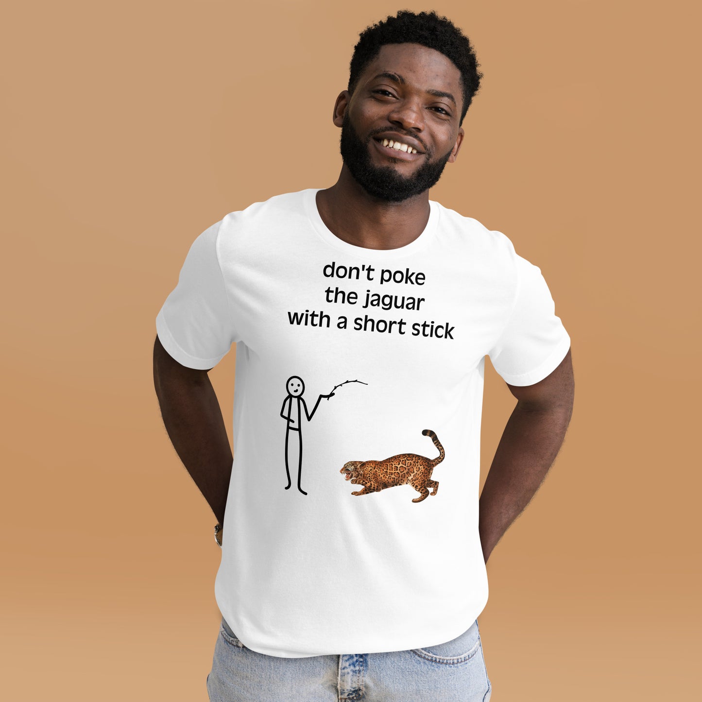 Transliteración - Jaguar con un palo corto - Camiseta unisex