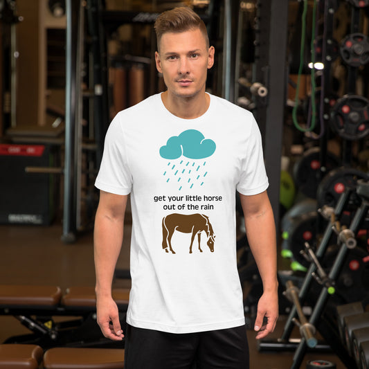 Transliteración - Saca a tu caballito de la lluvia - Camiseta unisex