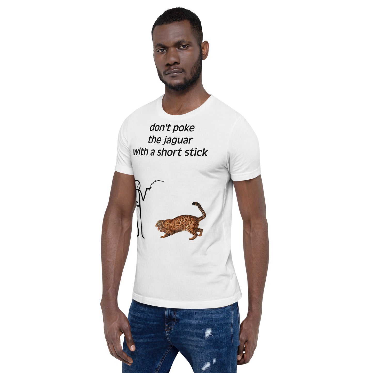 Transliteración - Jaguar con un palo corto - Camiseta unisex