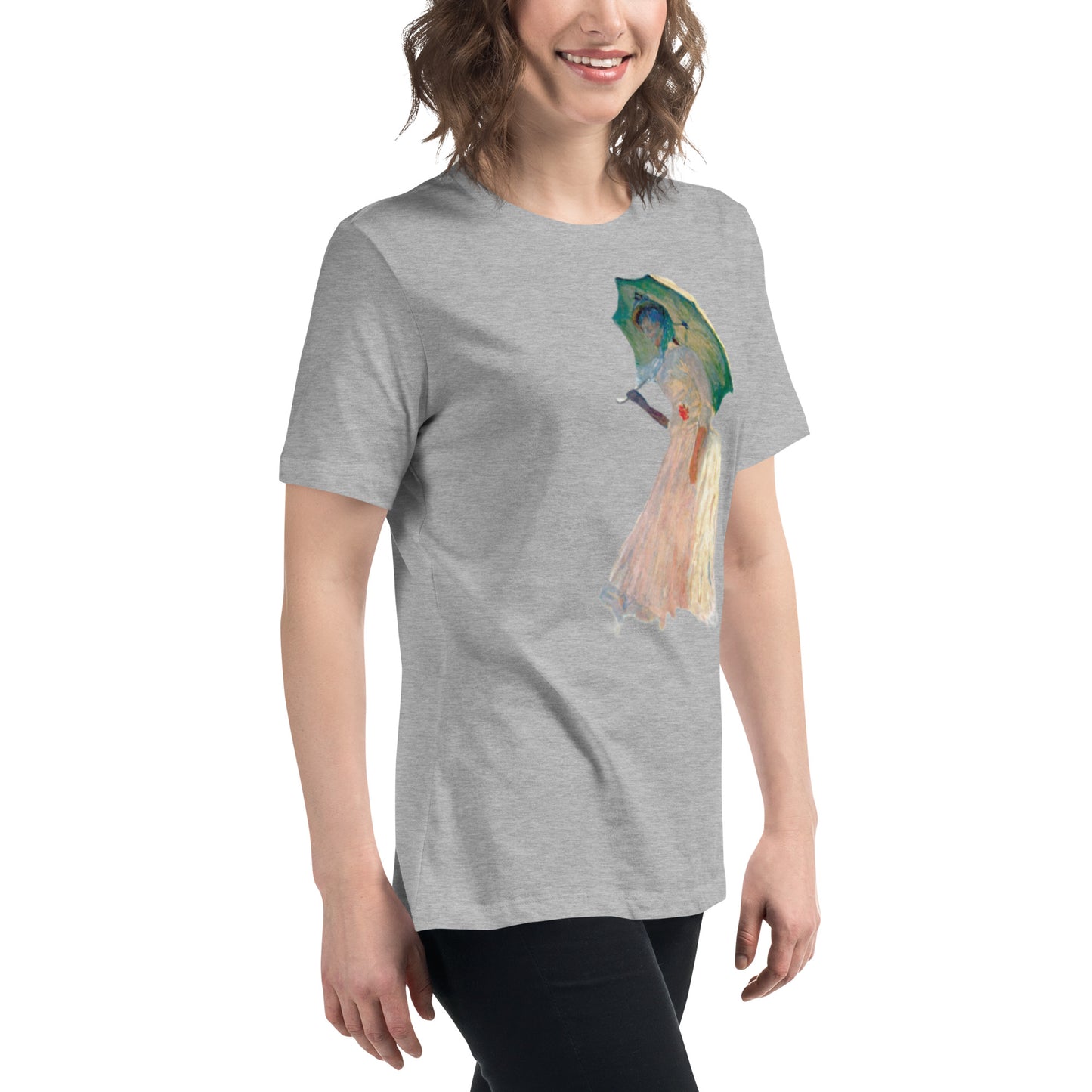 Women's Relaxed T-Shirt - Monet - Woman with Parasol