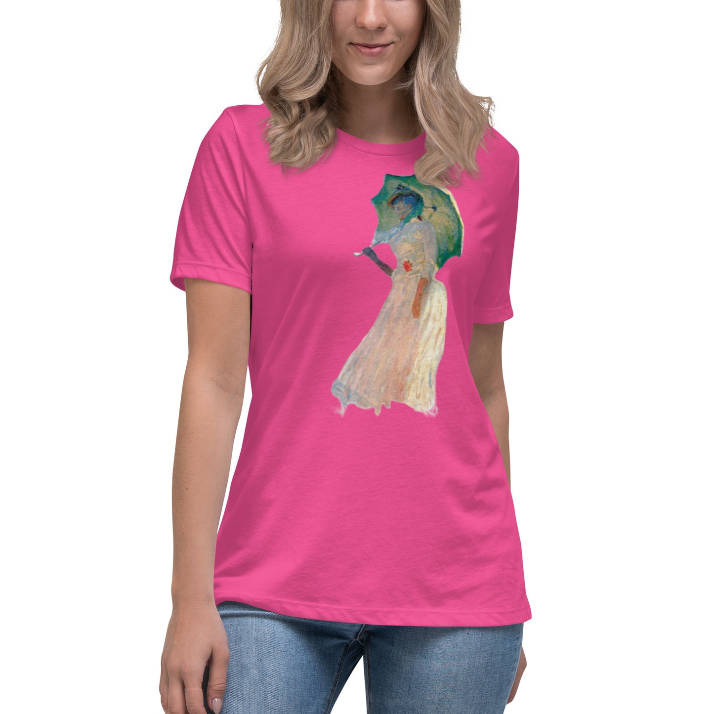 Women's Relaxed T-Shirt - Monet - Woman with Parasol