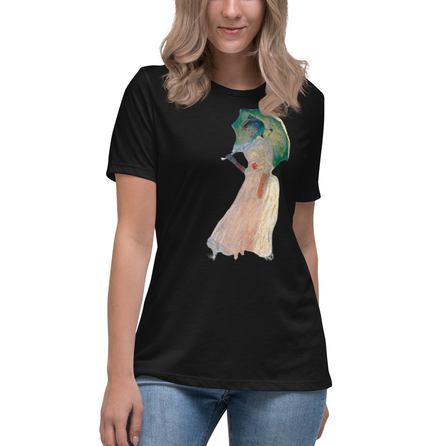 Women's Relaxed T-Shirt - Monet - Woman with Parasol