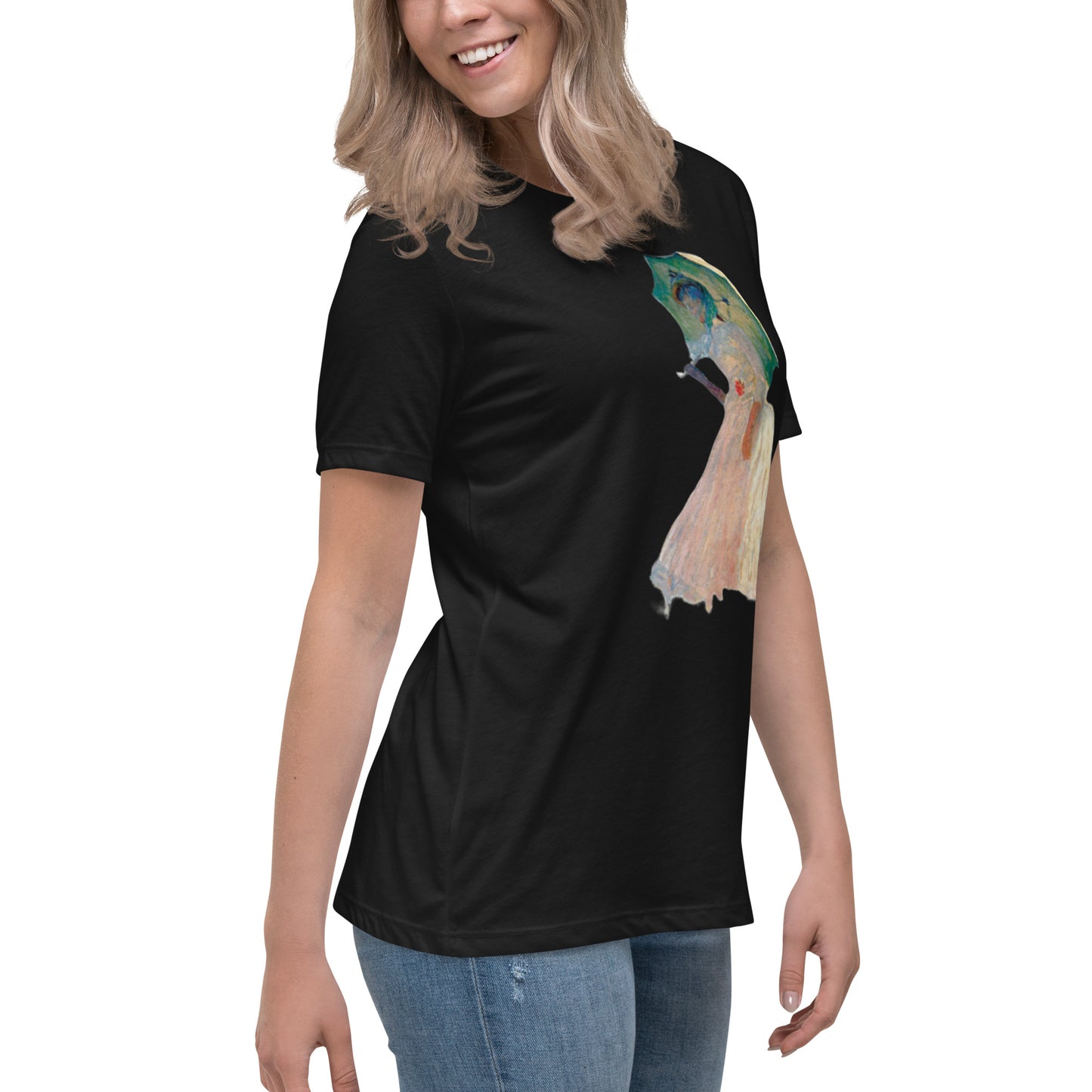 Women's Relaxed T-Shirt - Monet - Woman with Parasol