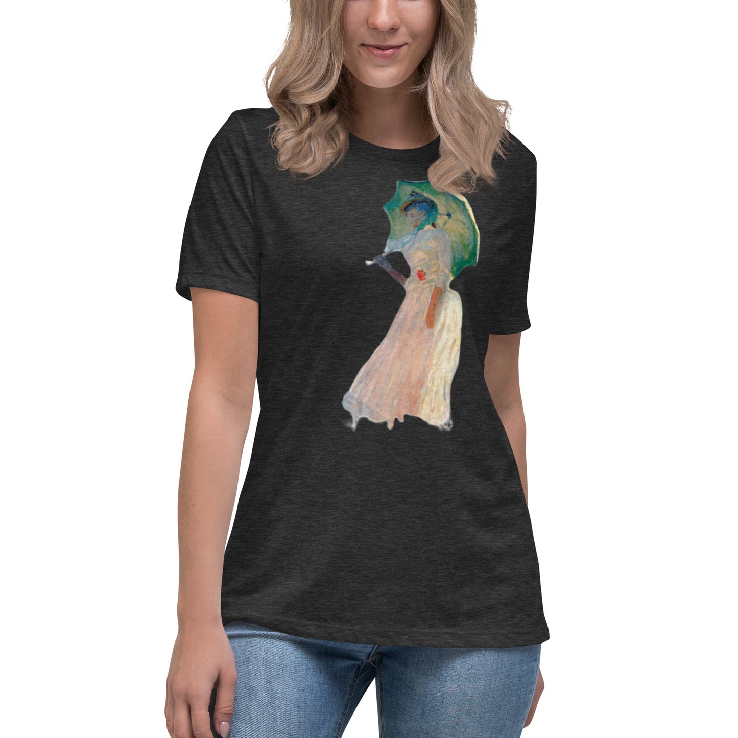 Women's Relaxed T-Shirt - Monet - Woman with Parasol