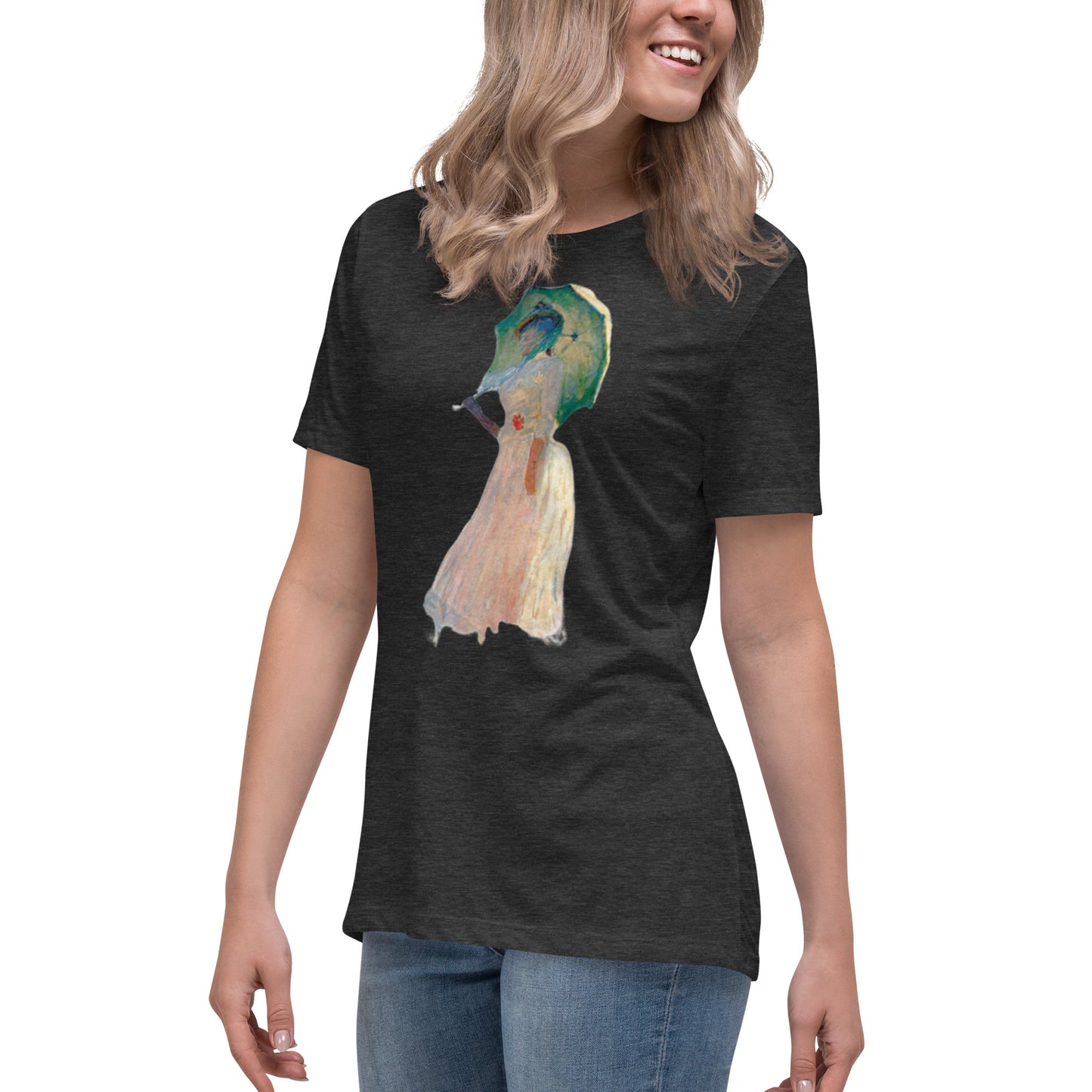 Women's Relaxed T-Shirt - Monet - Woman with Parasol