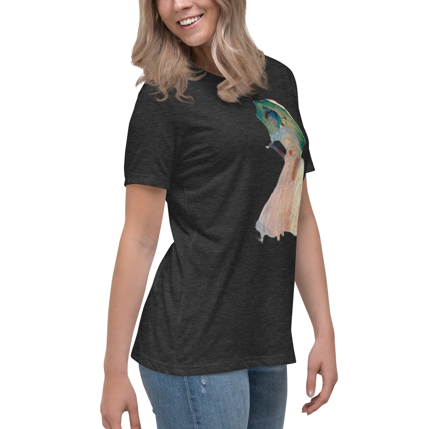 Women's Relaxed T-Shirt - Monet - Woman with Parasol