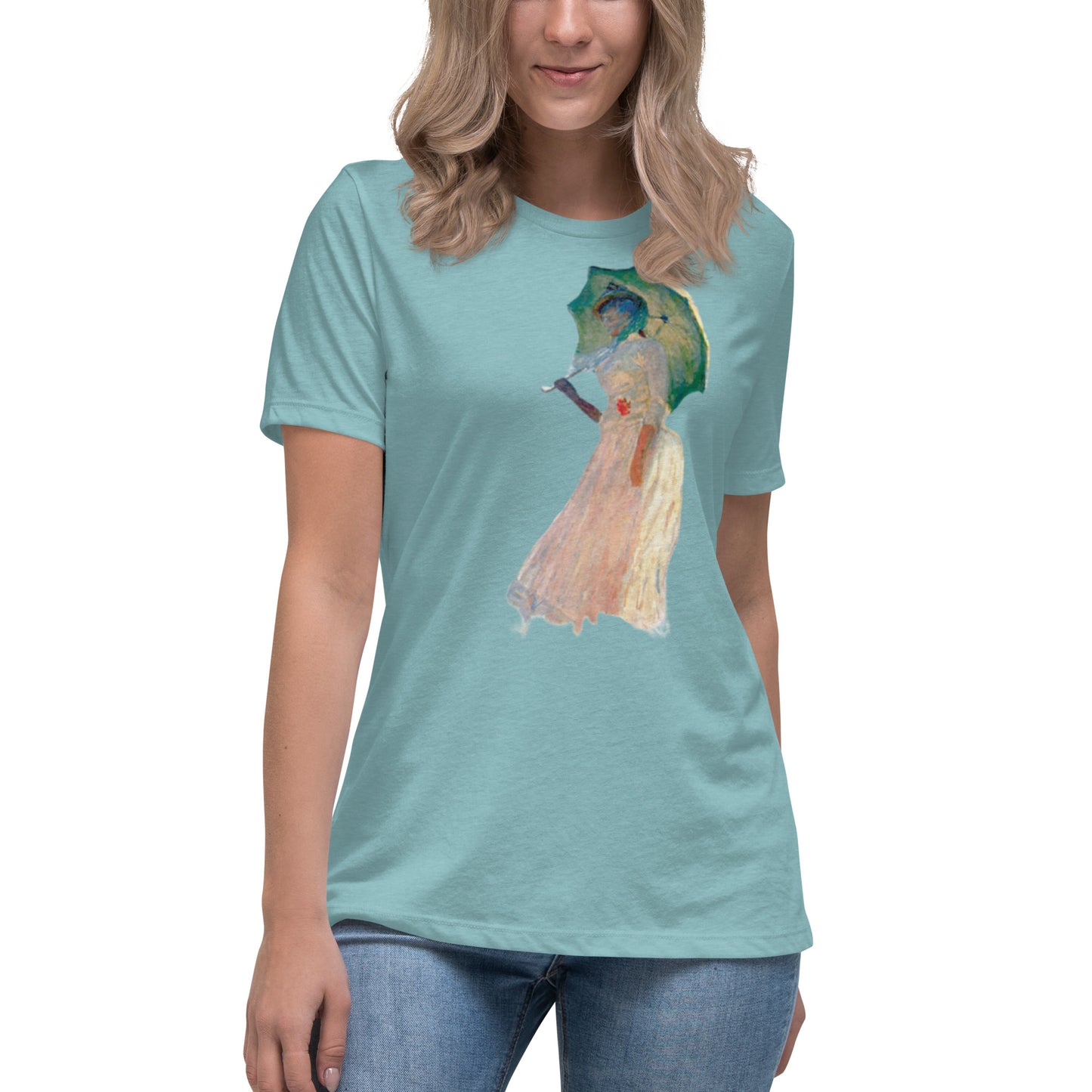 Women's Relaxed T-Shirt - Monet - Woman with Parasol