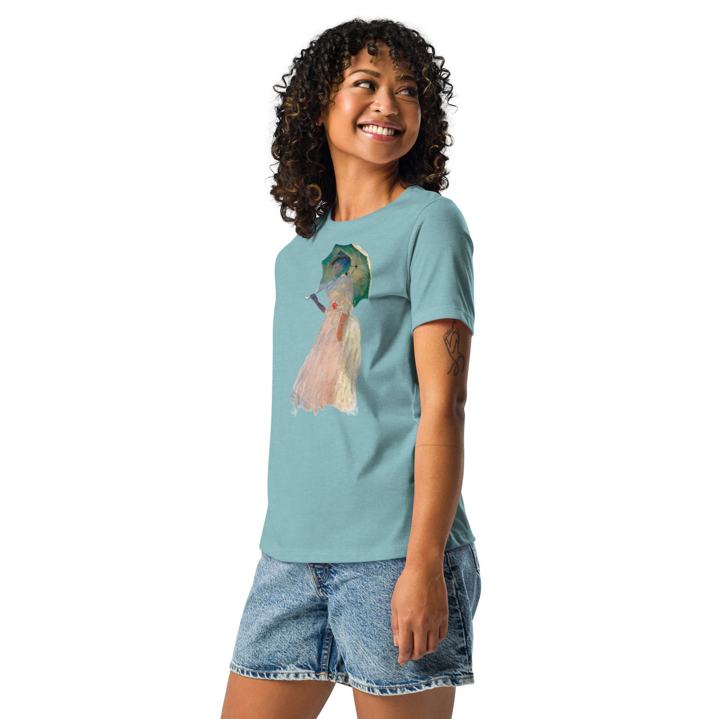 Women's Relaxed T-Shirt - Monet - Woman with Parasol