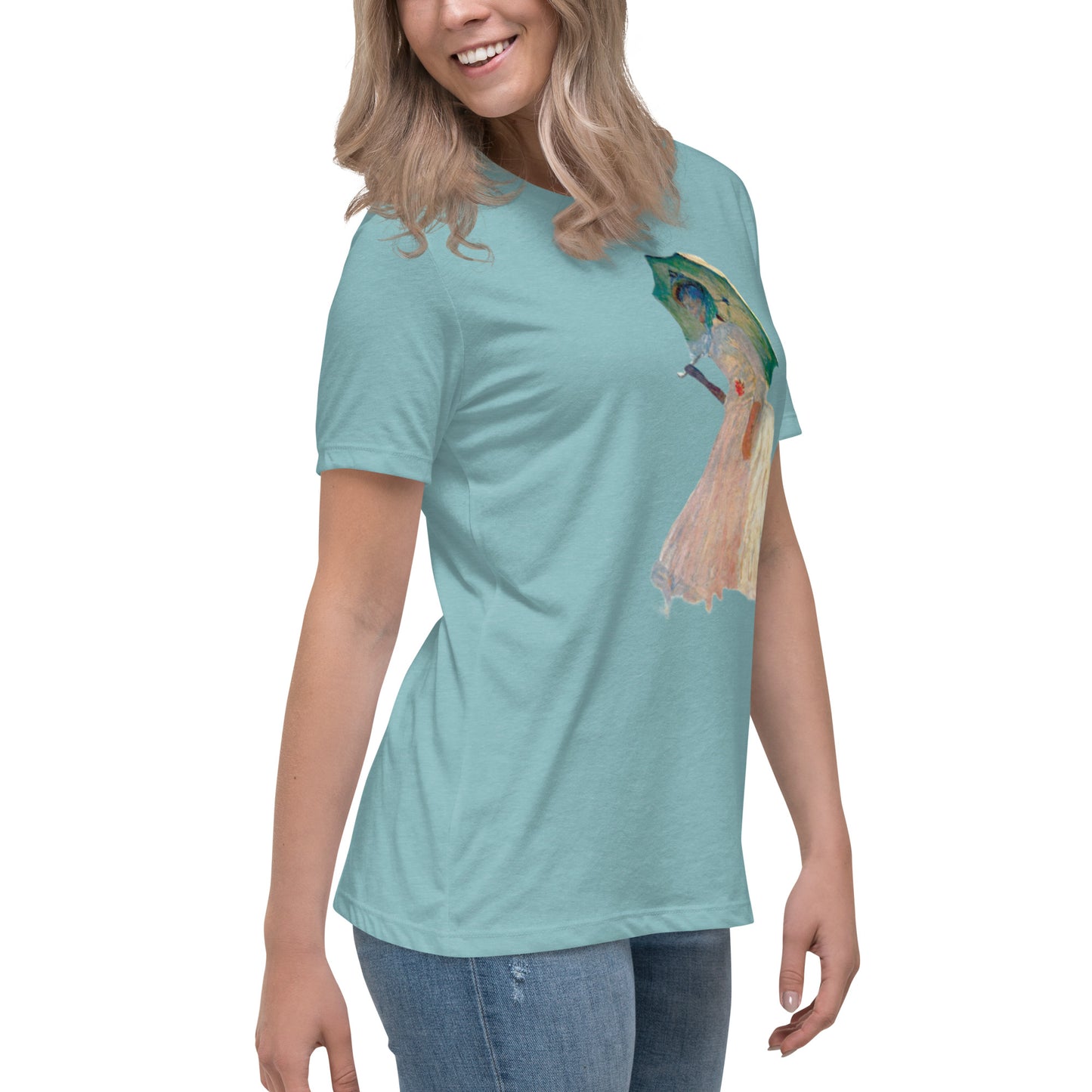 Women's Relaxed T-Shirt - Monet - Woman with Parasol