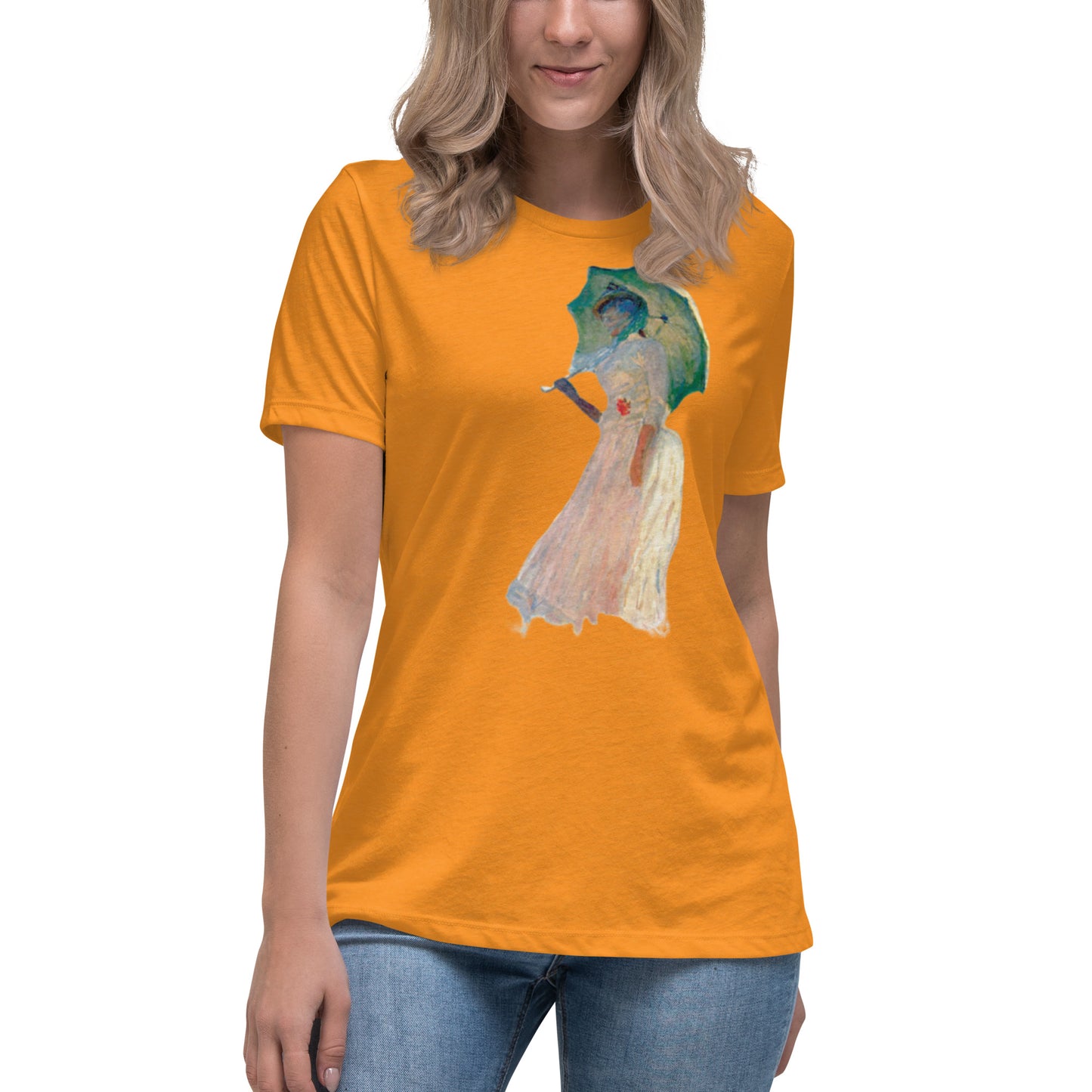 Women's Relaxed T-Shirt - Monet - Woman with Parasol