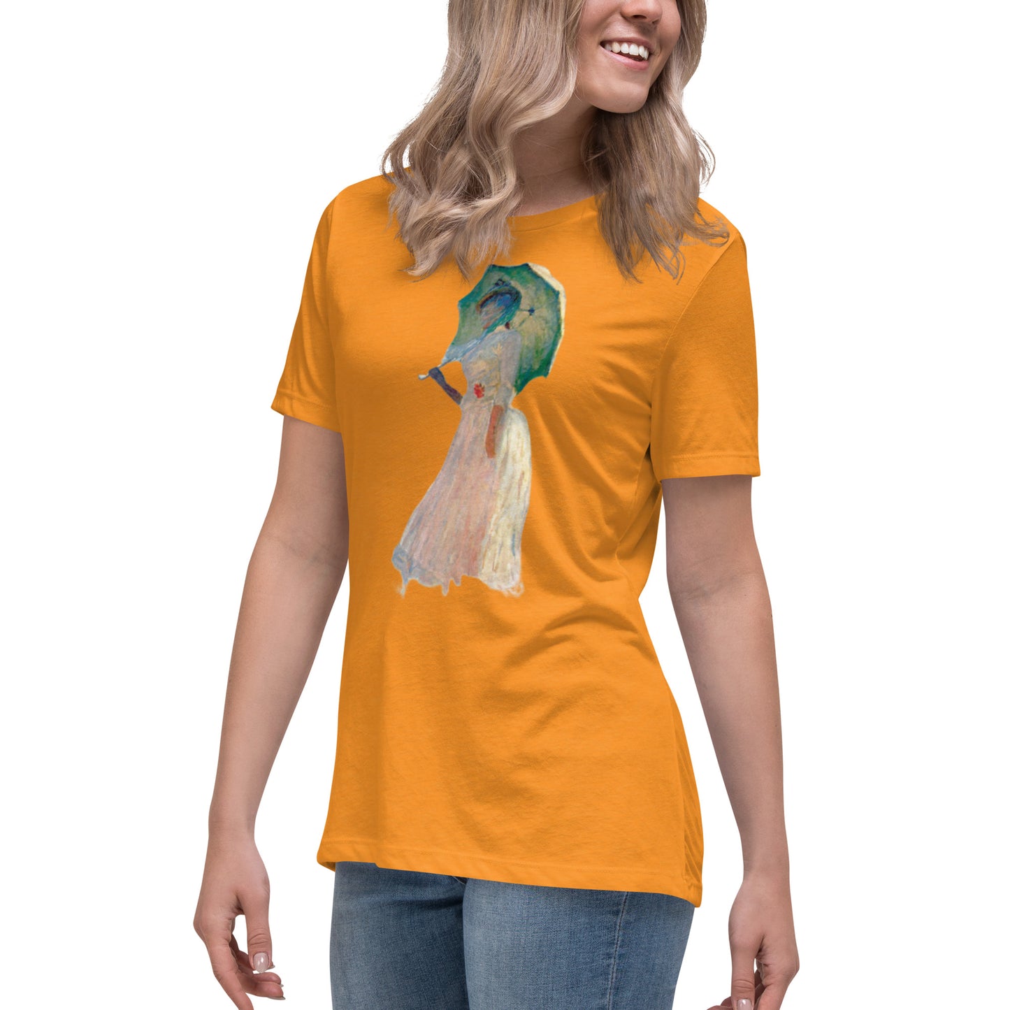 Women's Relaxed T-Shirt - Monet - Woman with Parasol