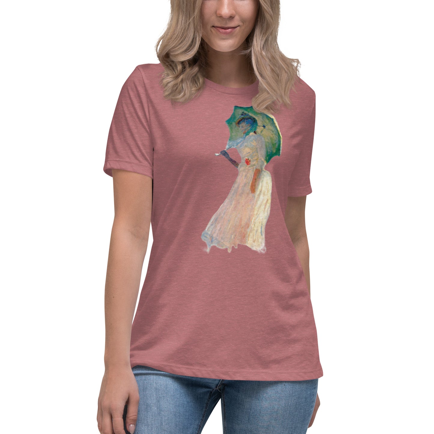 Women's Relaxed T-Shirt - Monet - Woman with Parasol