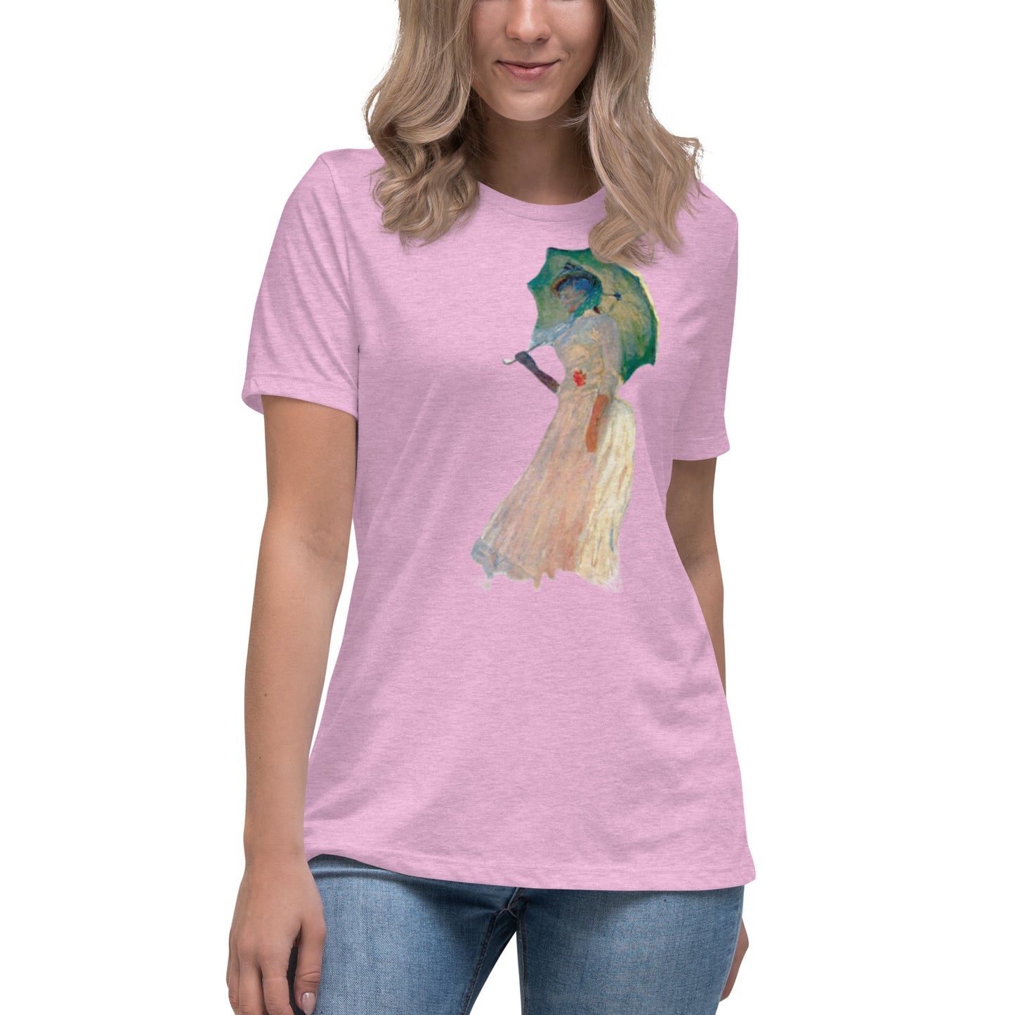 Women's Relaxed T-Shirt - Monet - Woman with Parasol