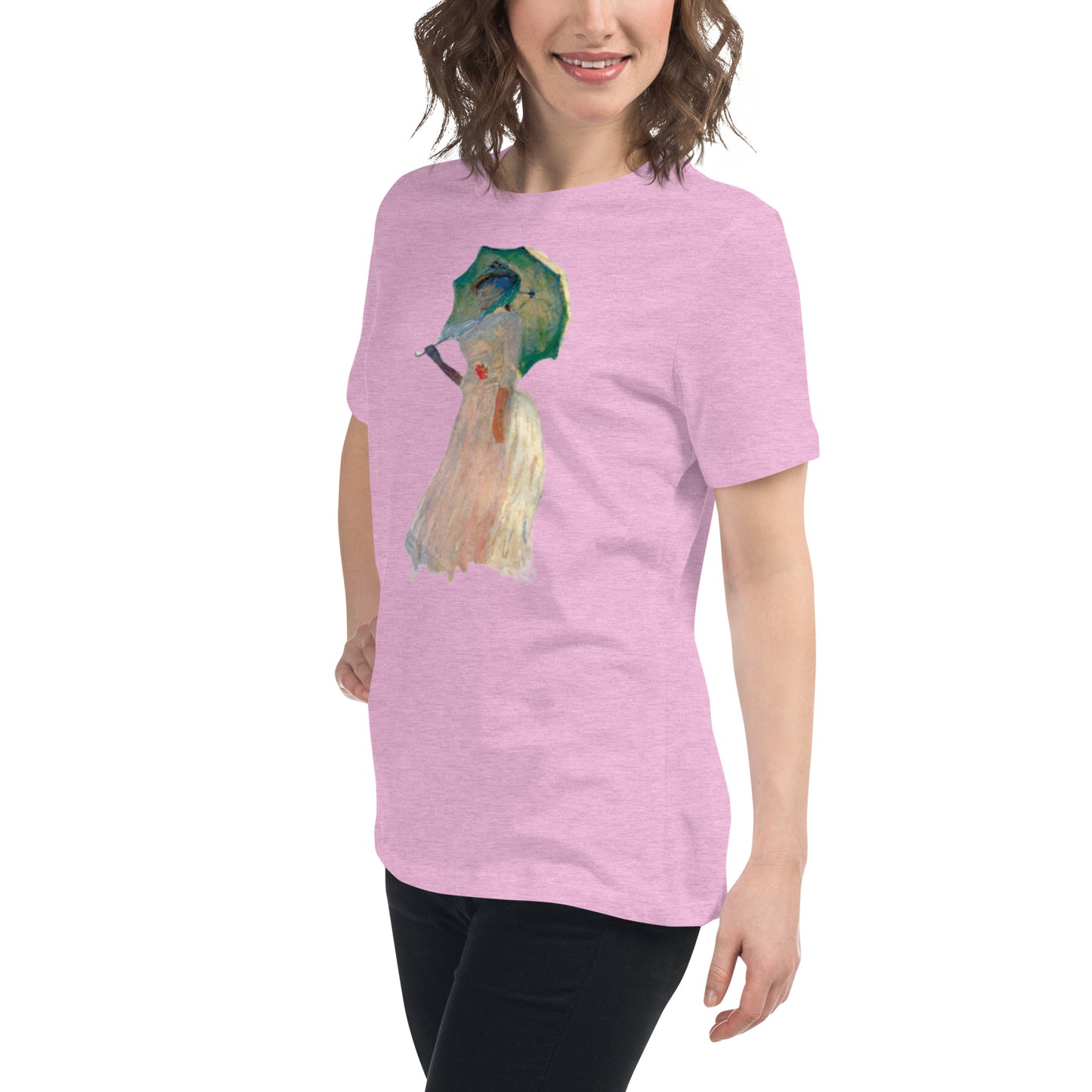 Women's Relaxed T-Shirt - Monet - Woman with Parasol