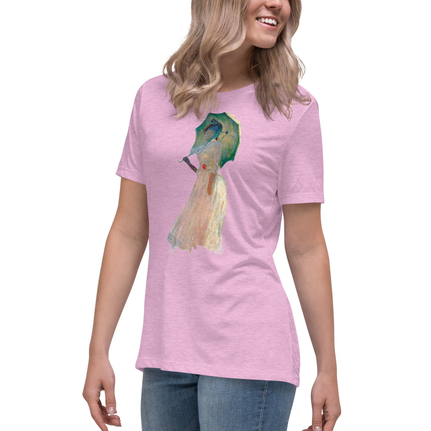 Women's Relaxed T-Shirt - Monet - Woman with Parasol