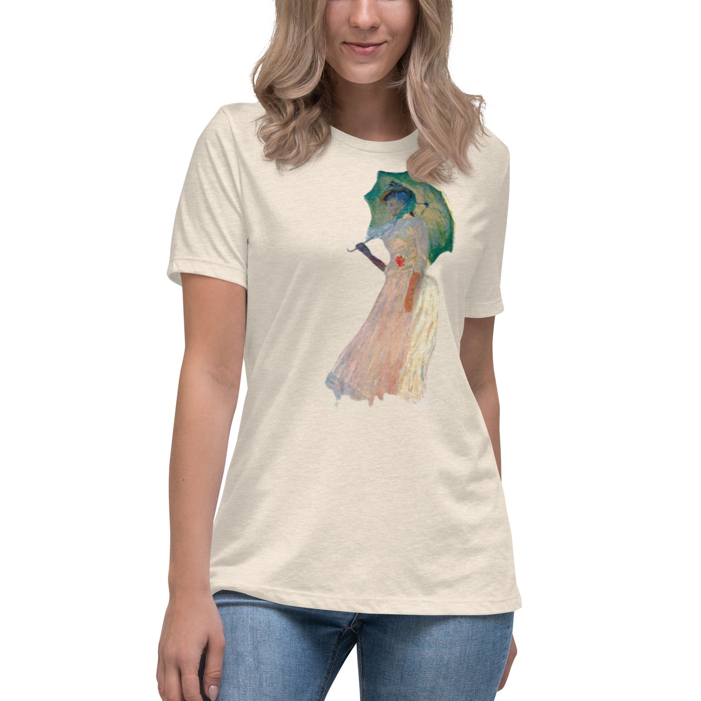 Women's Relaxed T-Shirt - Monet - Woman with Parasol