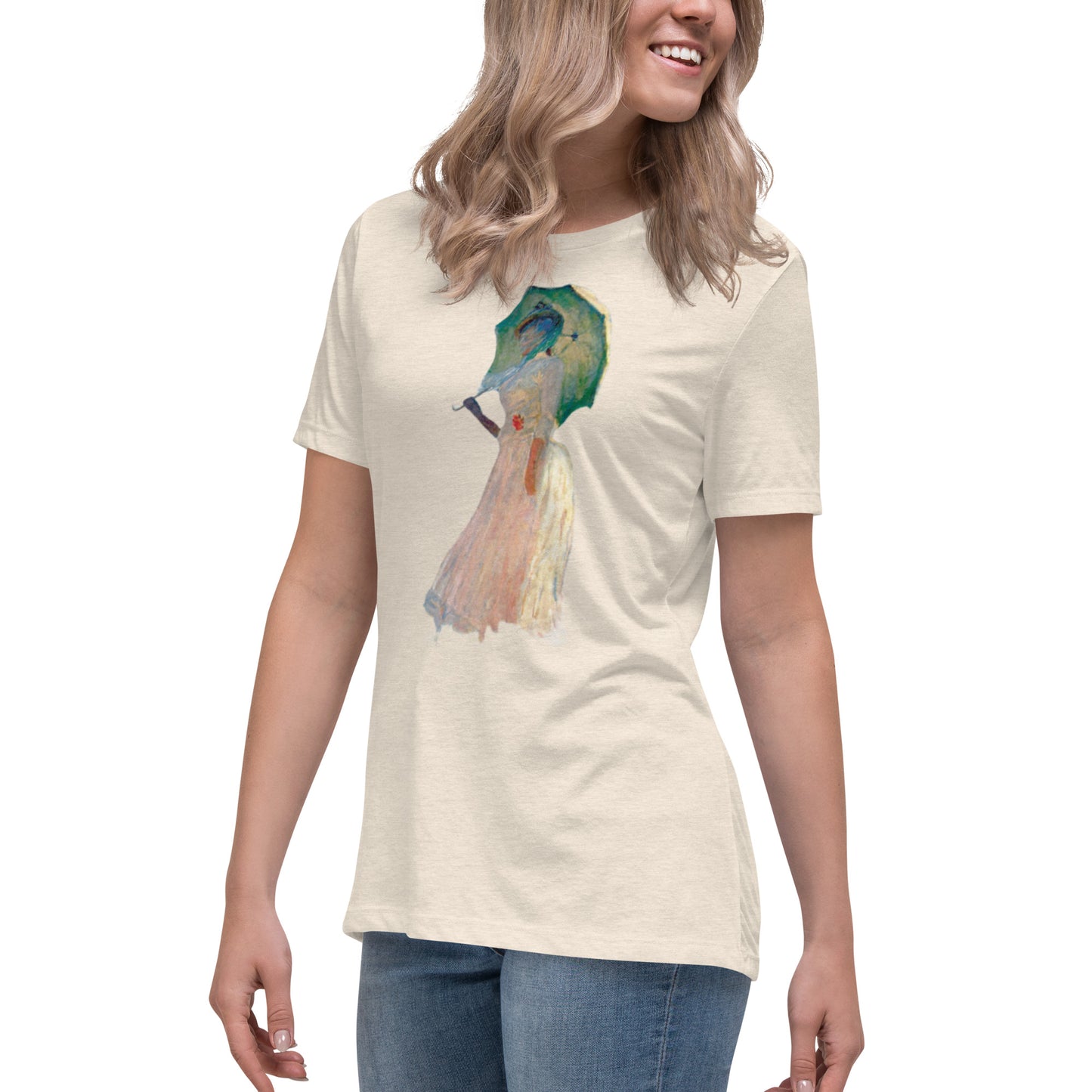 Women's Relaxed T-Shirt - Monet - Woman with Parasol