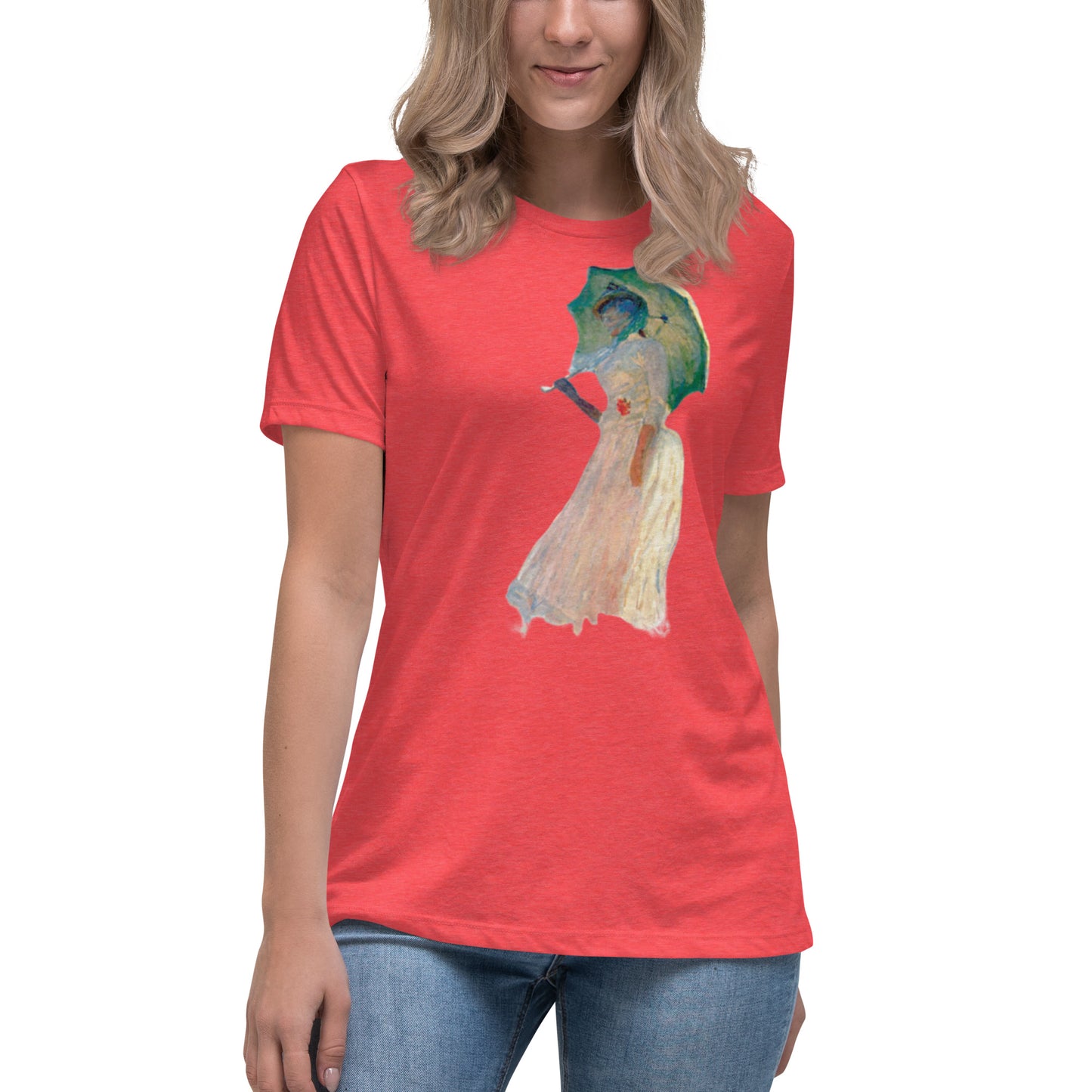 Women's Relaxed T-Shirt - Monet - Woman with Parasol