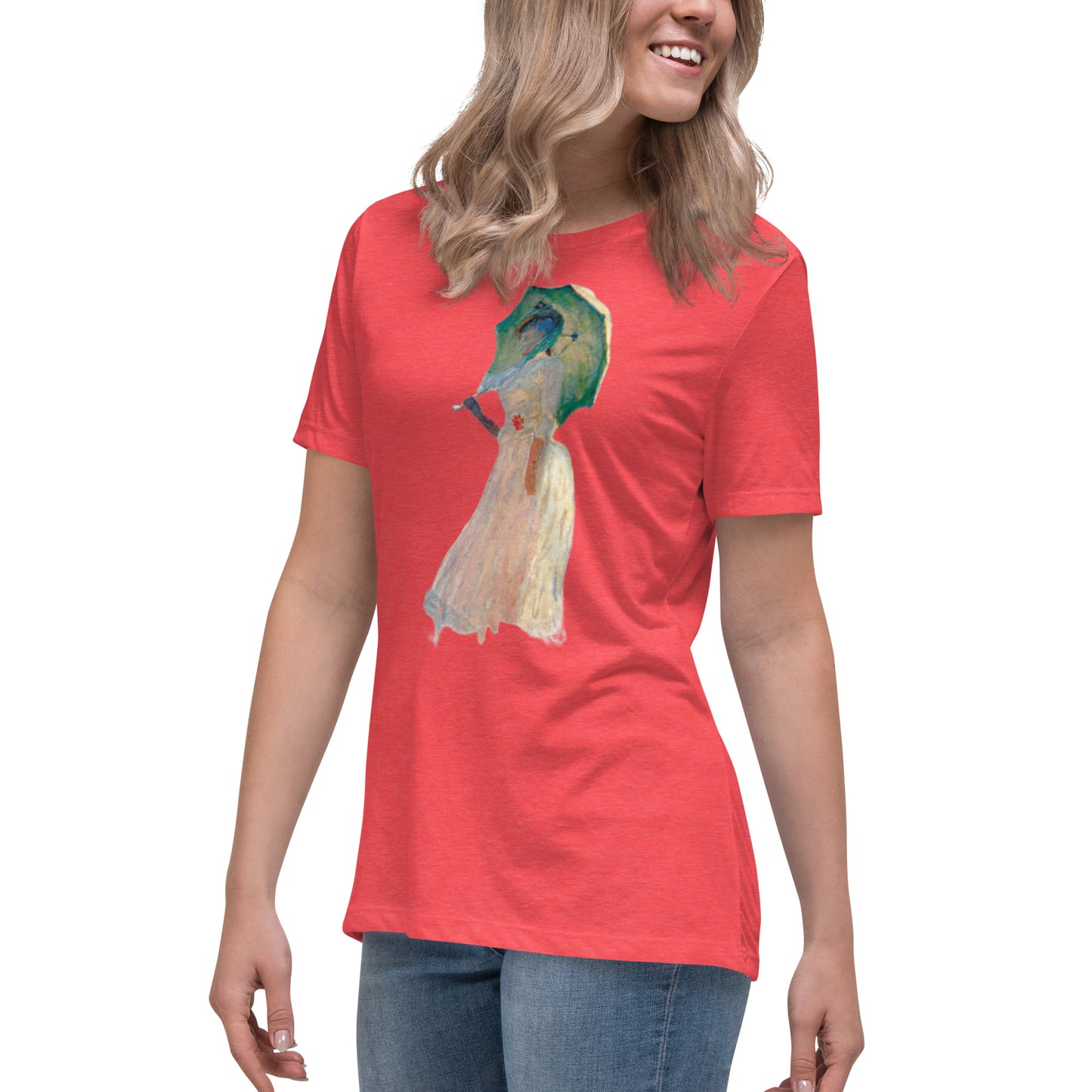 Women's Relaxed T-Shirt - Monet - Woman with Parasol