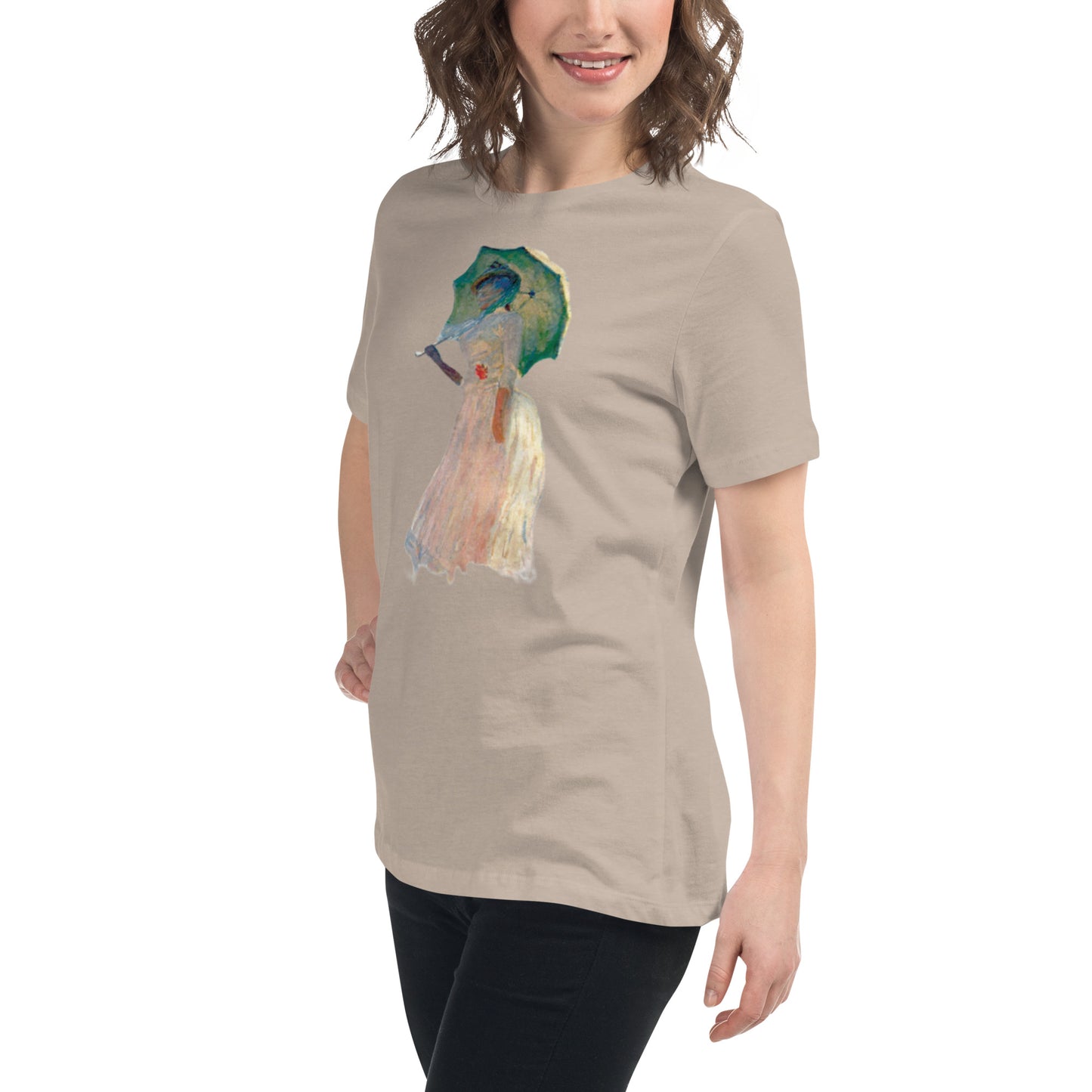 Women's Relaxed T-Shirt - Monet - Woman with Parasol