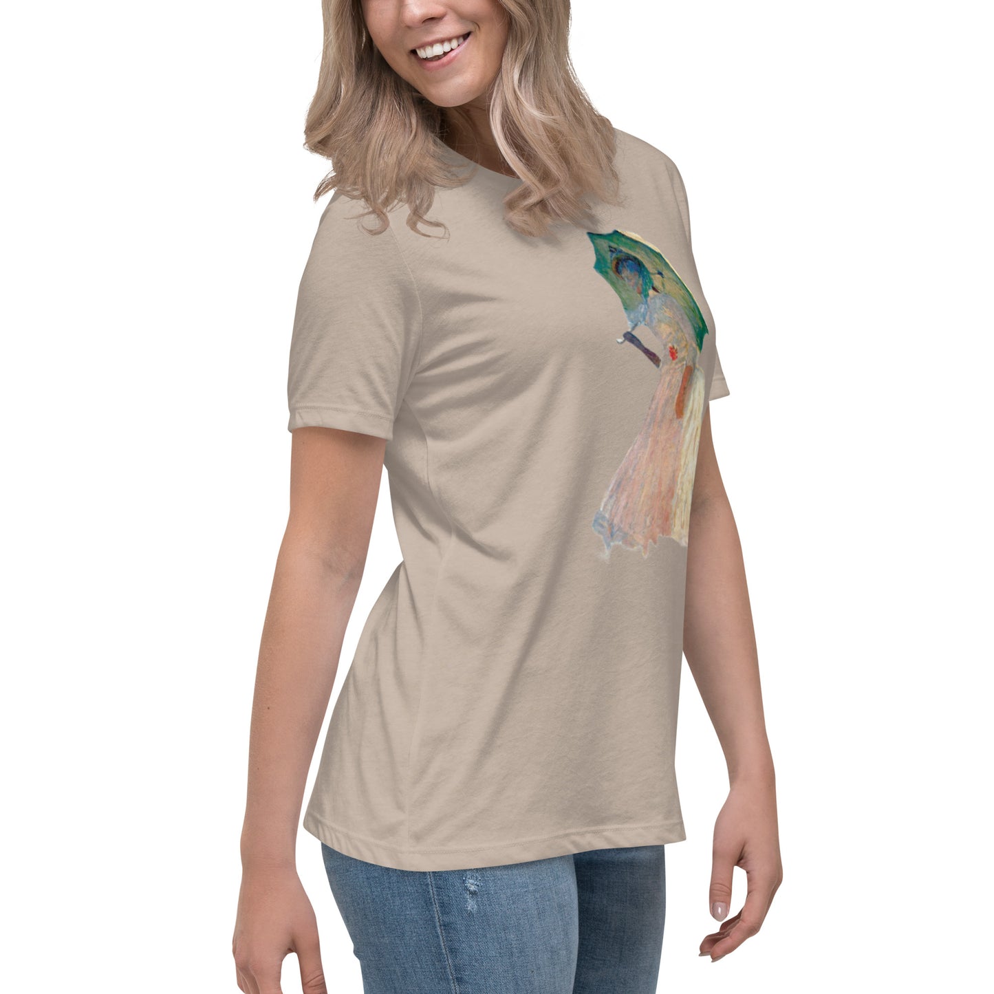 Women's Relaxed T-Shirt - Monet - Woman with Parasol