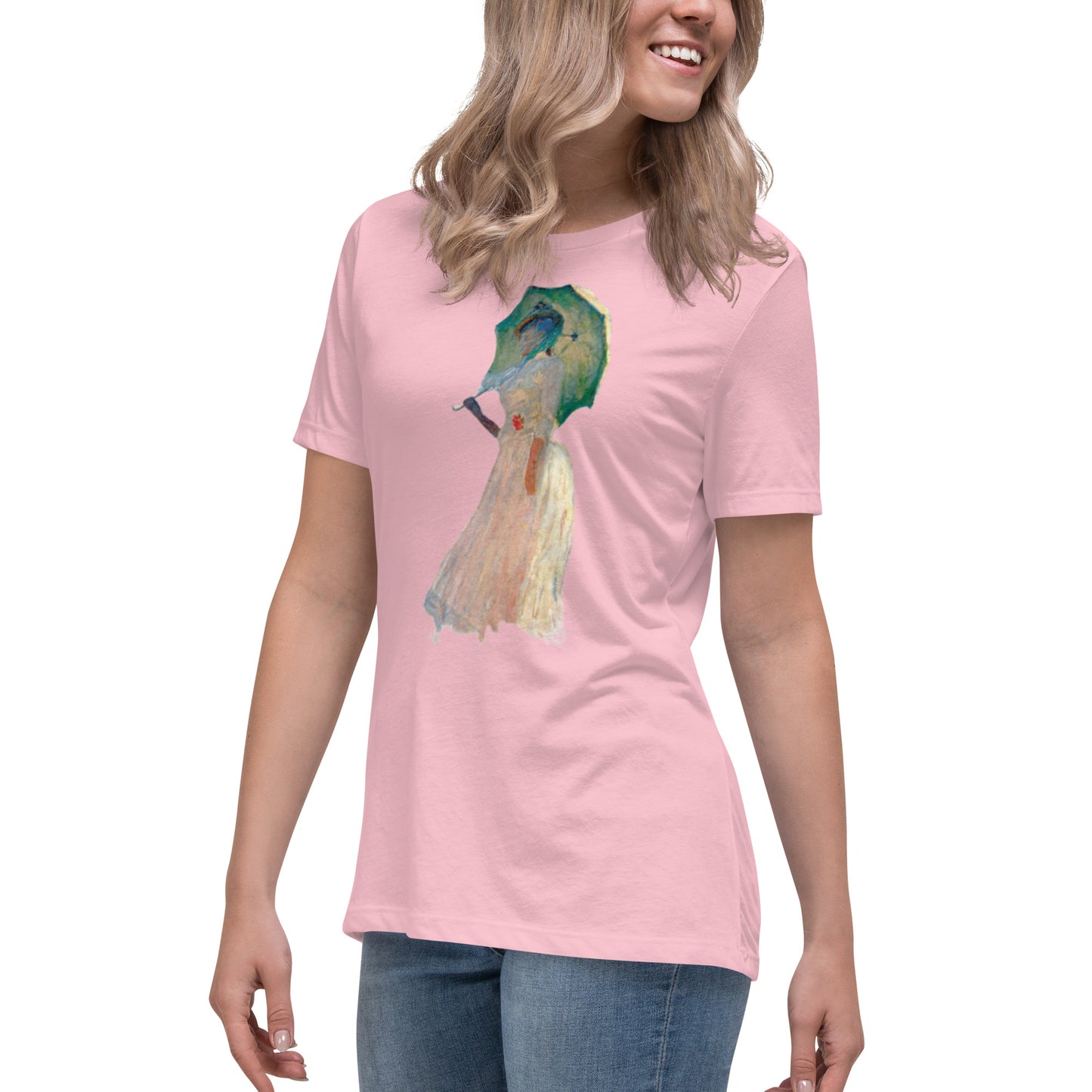 Women's Relaxed T-Shirt - Monet - Woman with Parasol